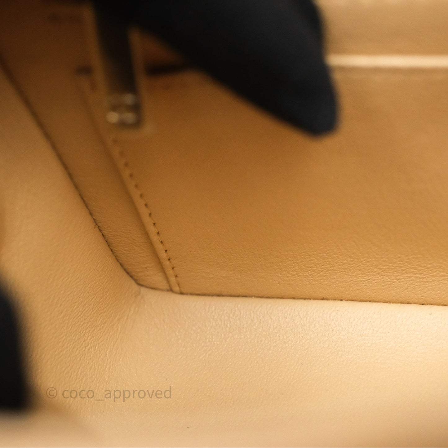 Chanel Mini Rectangular Quilted Beige Lambskin Gold Hardware
