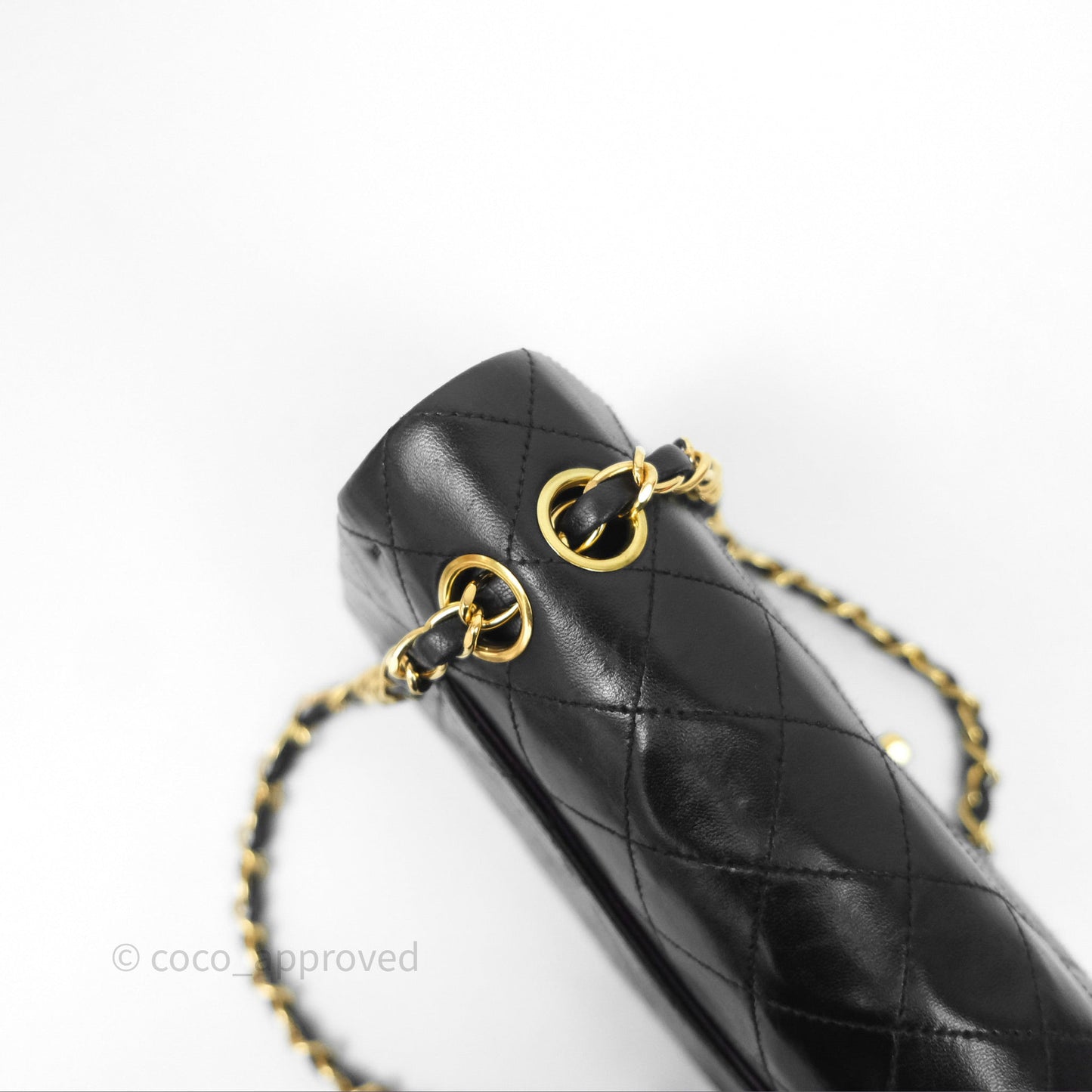 Chanel Vintage Lambskin Small Double Flap Bag Black Gold Hardware
