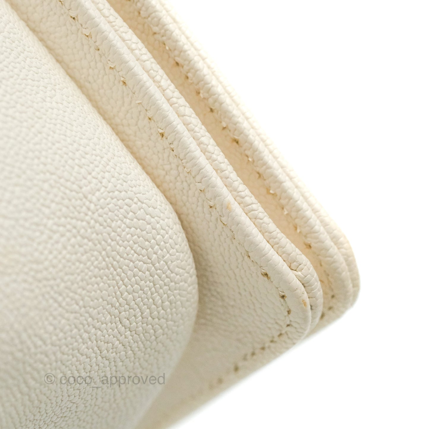 Chanel Quilted Medium Boy Ivory Caviar Gold Hardware