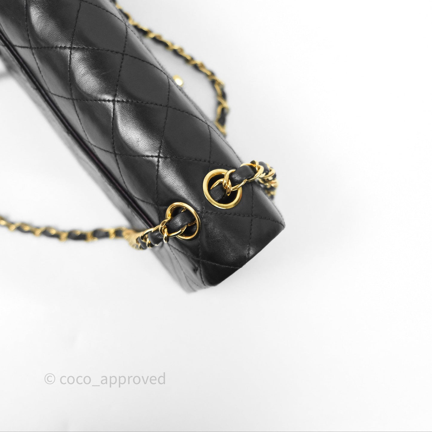 Chanel Vintage Lambskin Small Double Flap Bag Black Gold Hardware