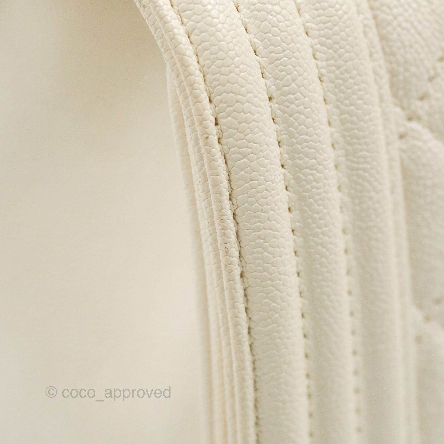 Chanel Quilted Medium Boy Ivory Caviar Gold Hardware
