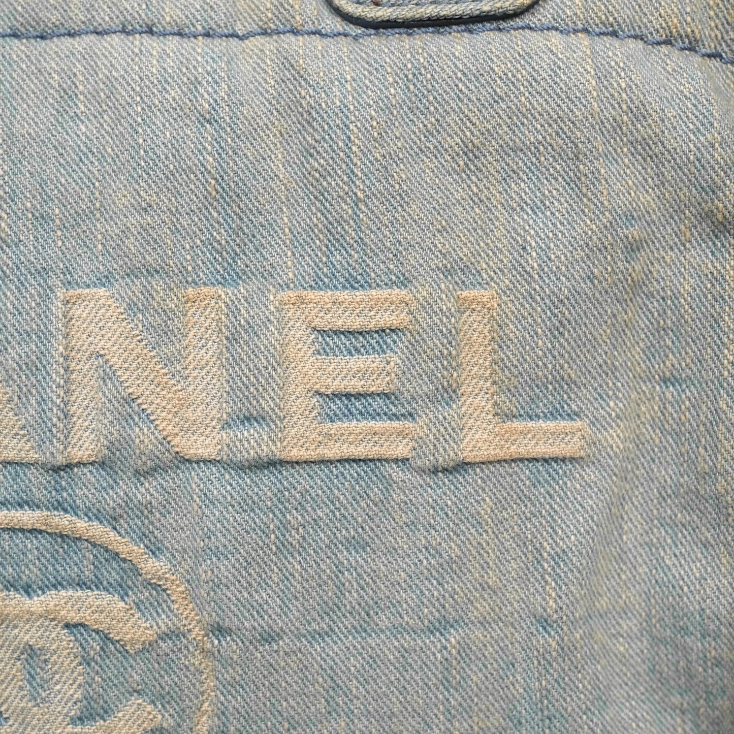 Chanel New Small Deauville Tote Denim Light Blue Aged Silver Hardware