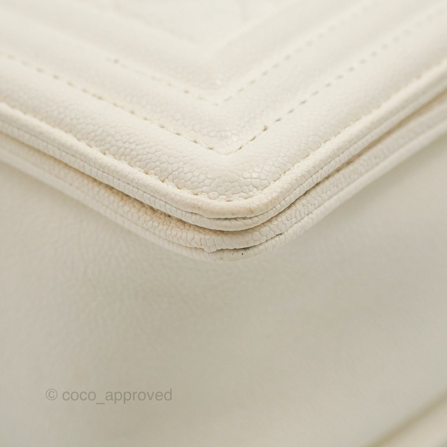 Chanel Quilted Medium Boy Ivory Caviar Gold Hardware