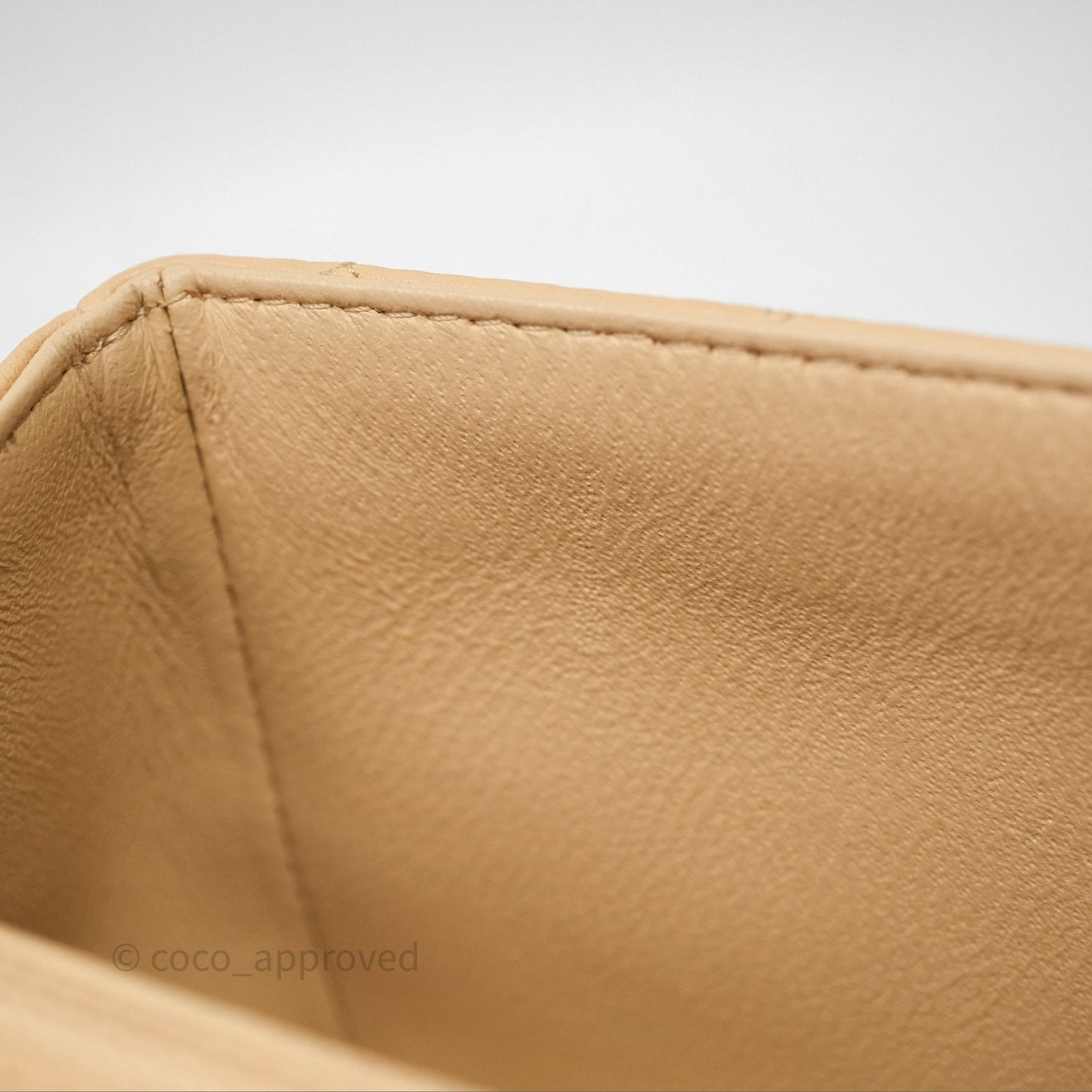 Chanel Mini Rectangular Quilted Beige Lambskin Gold Hardware