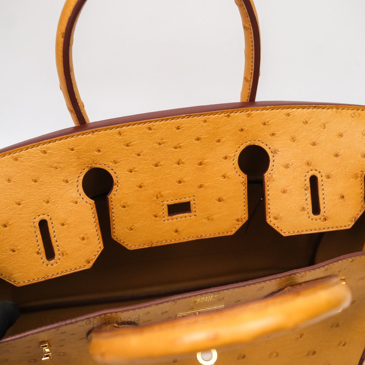 Hermès Birkin Retourne 30 Cognac 35 Ostrich Gold Hardware