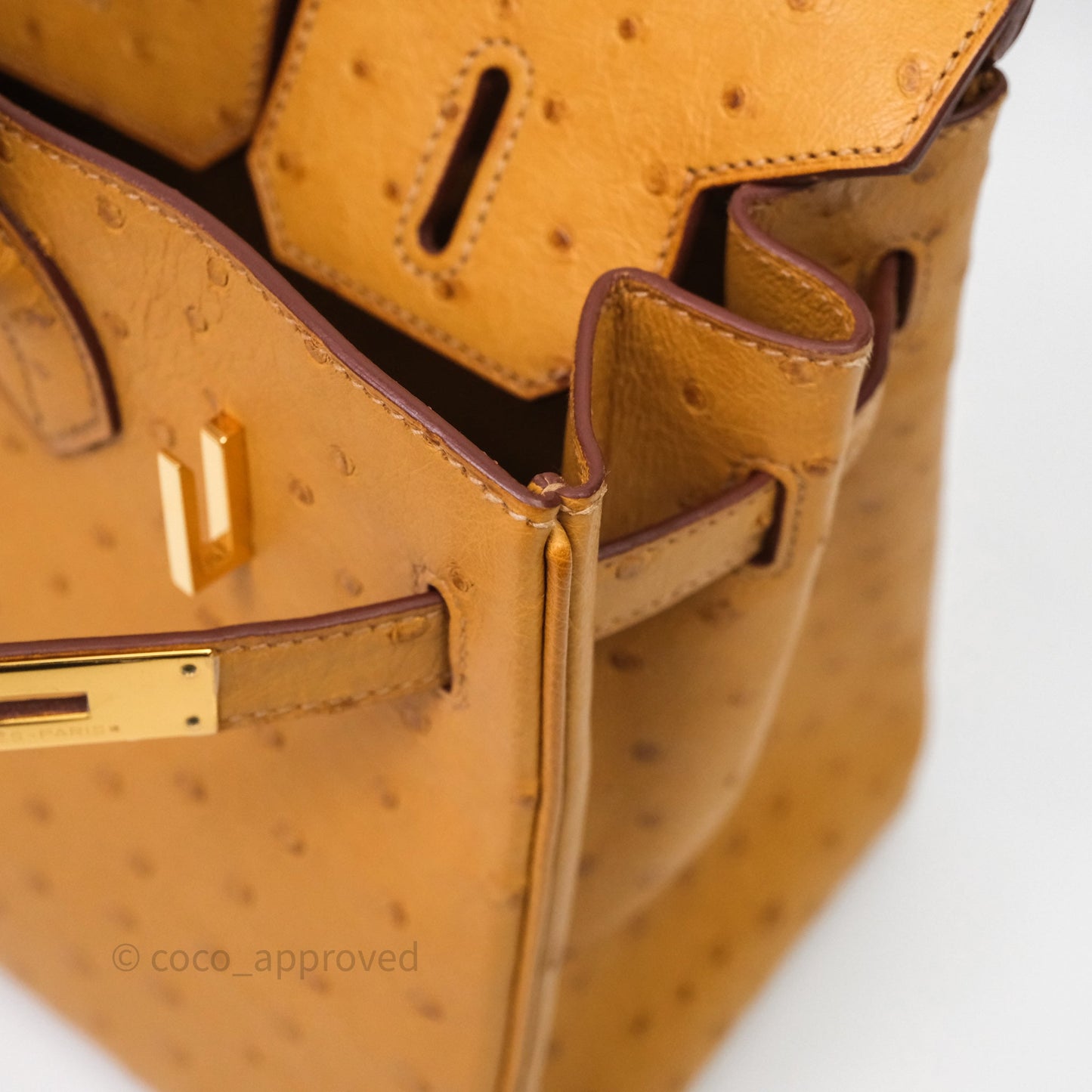 Hermès Birkin Retourne 30 Cognac 35 Ostrich Gold Hardware