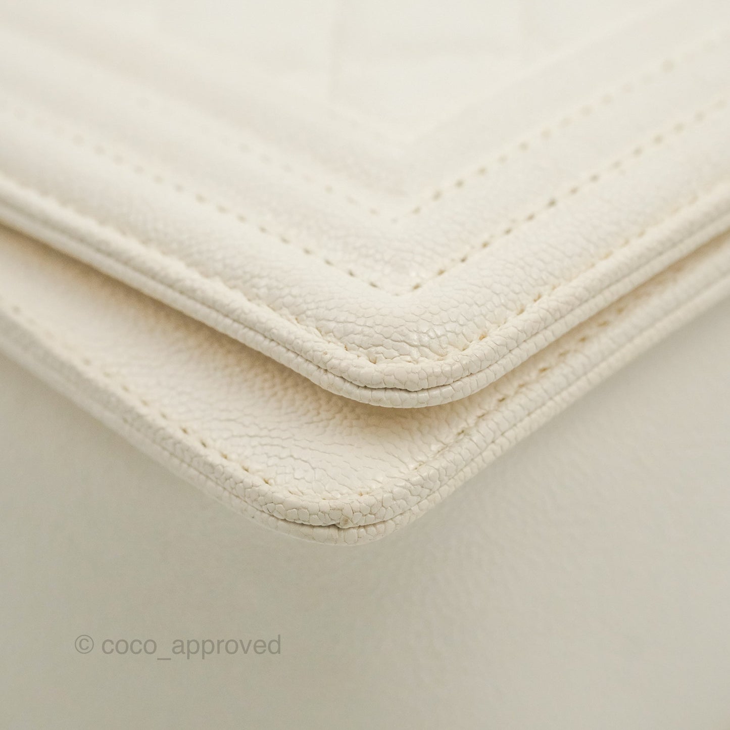 Chanel Quilted Medium Boy Ivory Caviar Gold Hardware