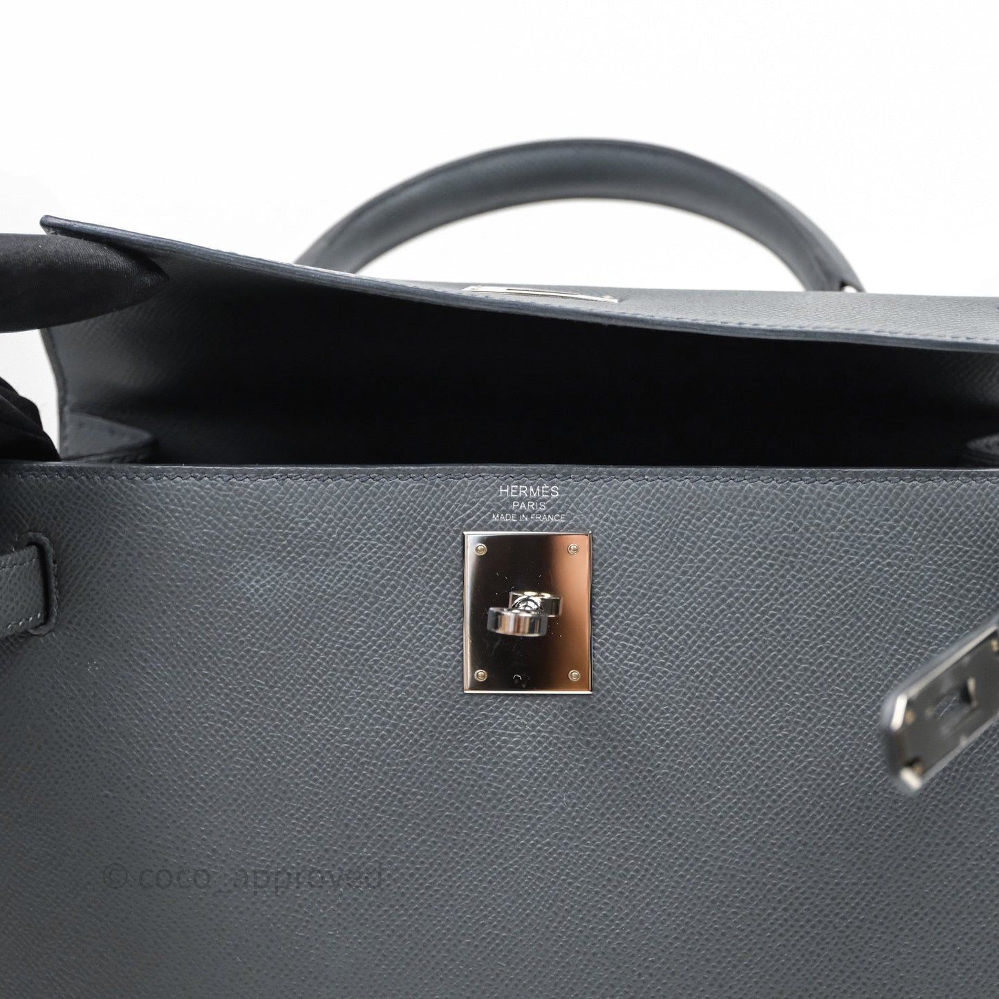 Hermès Kelly II 28 Veau Espom Gris Misty H0 Sellier Palladium Hardware