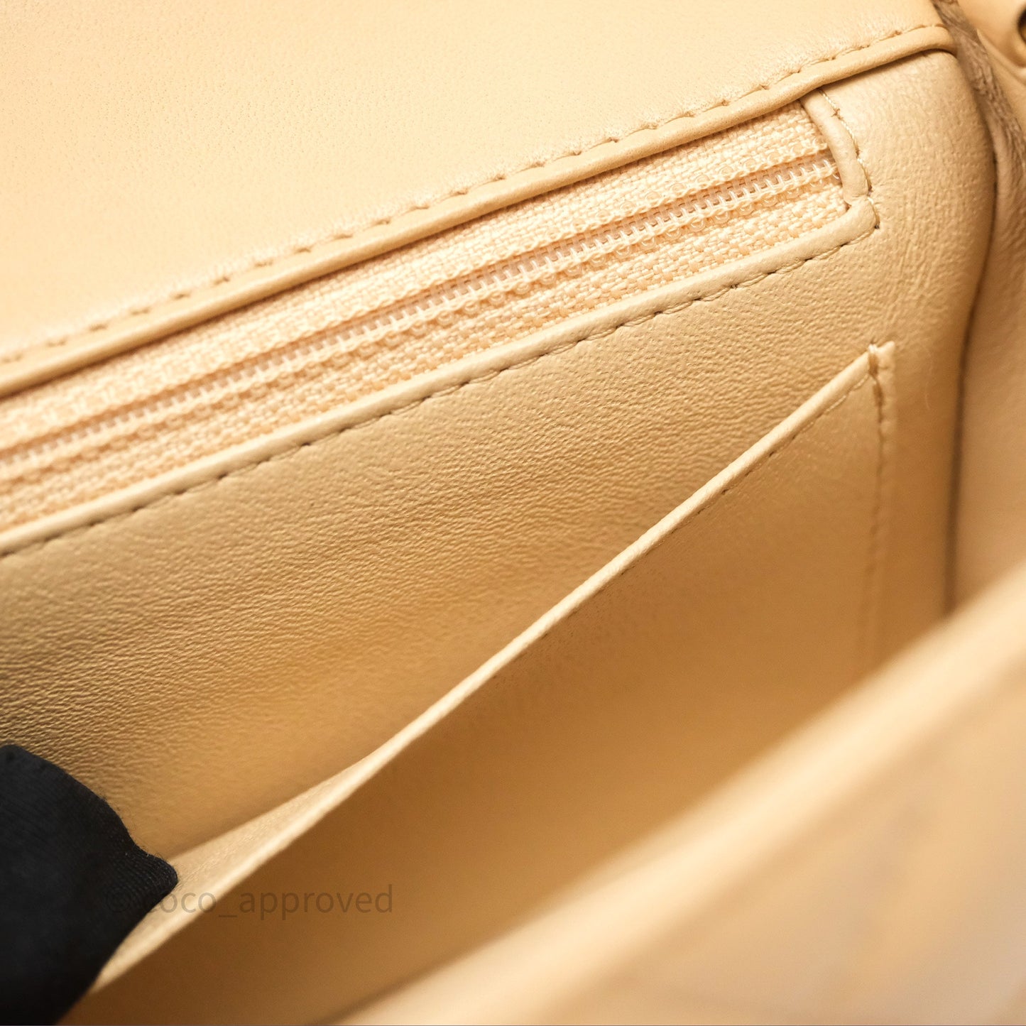 Chanel Mini Rectangular Quilted Beige Lambskin Gold Hardware