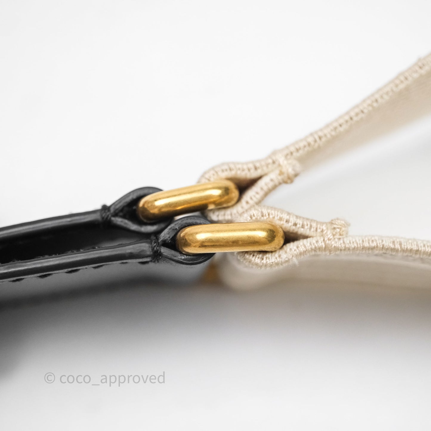 Dior CD Belt Embroidered Canvas Light Beige Size 85