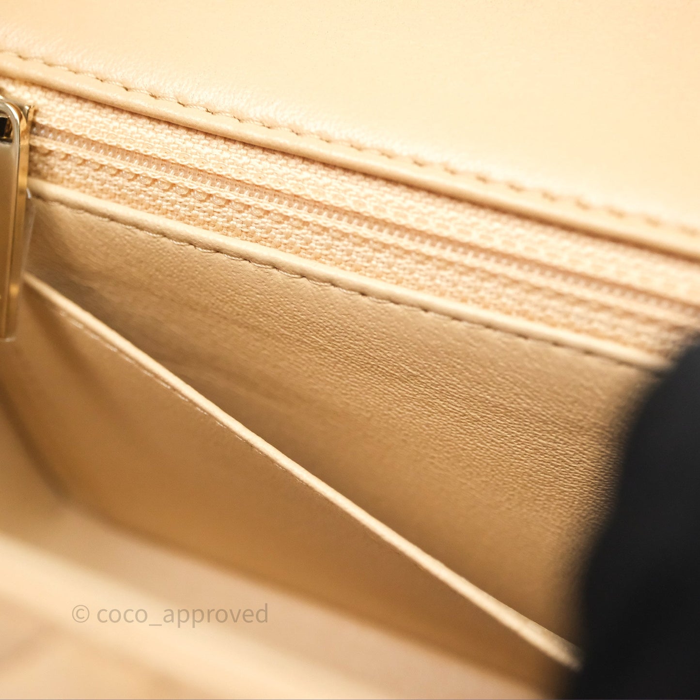 Chanel Mini Rectangular Quilted Beige Lambskin Gold Hardware