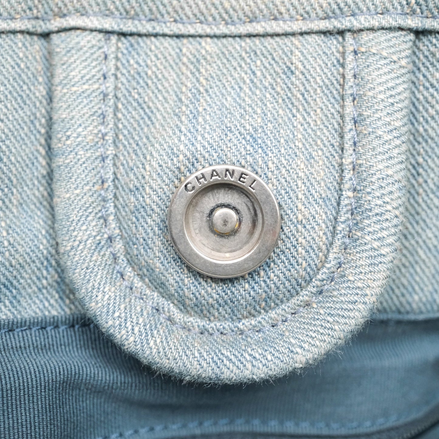 Chanel New Small Deauville Tote Denim Light Blue Aged Silver Hardware
