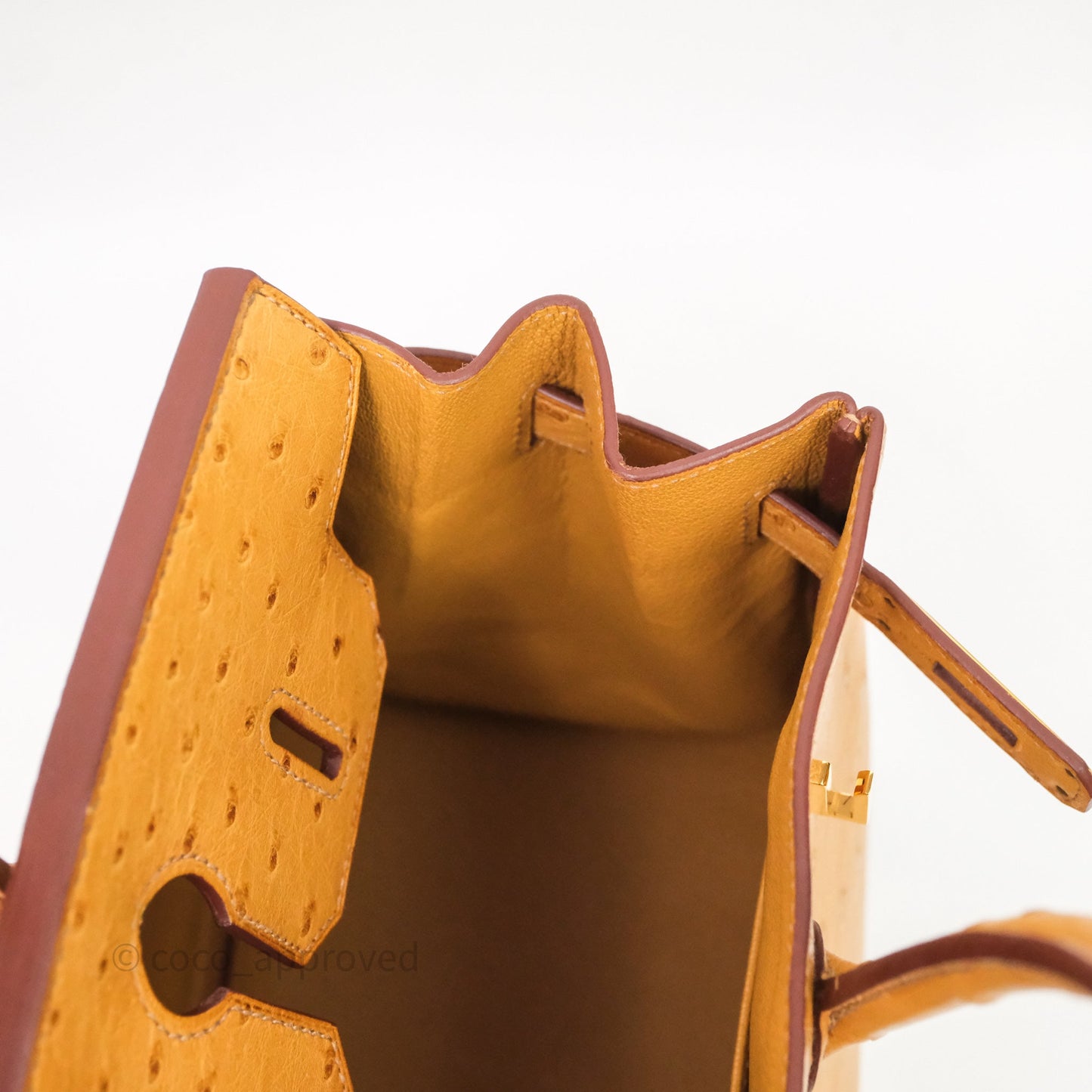 Hermès Birkin Retourne 30 Cognac 35 Ostrich Gold Hardware