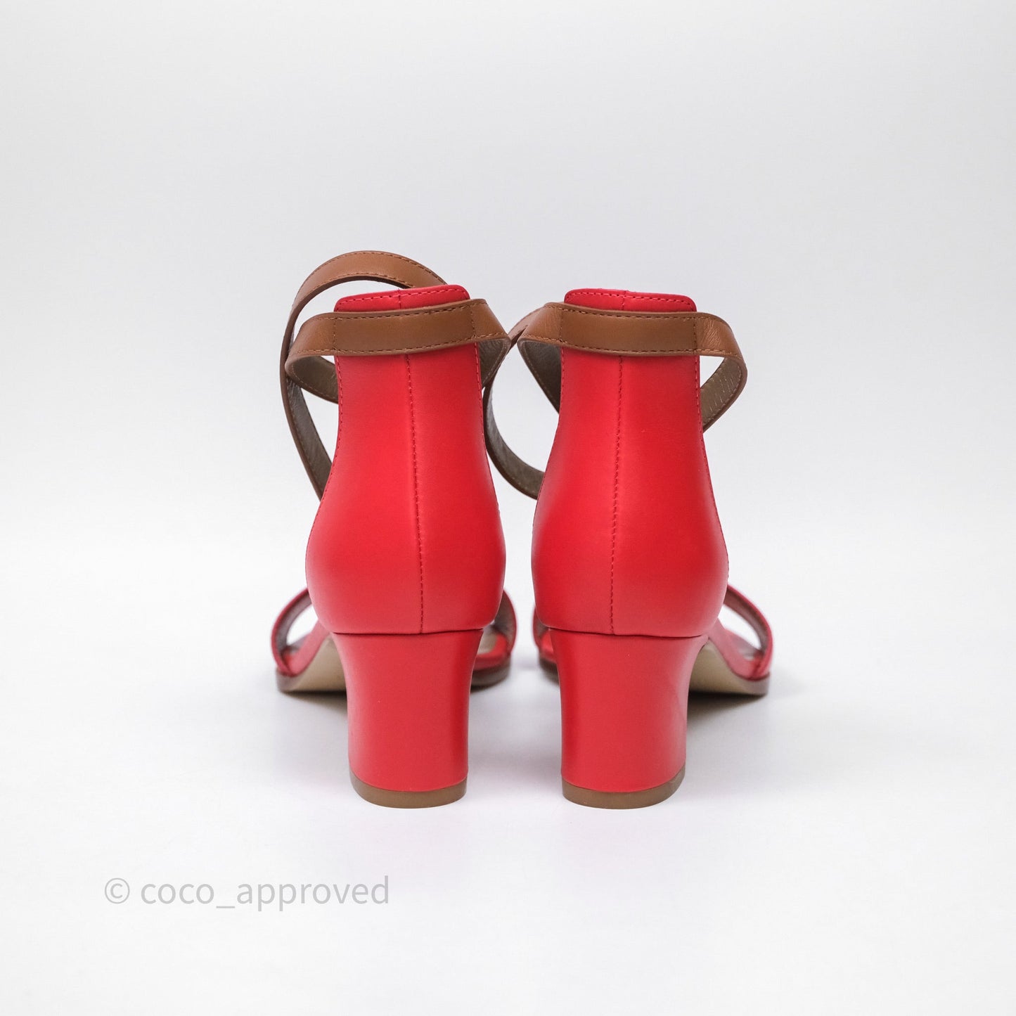 Hermes Manege Ankle Wrap Sandals Red Size 36