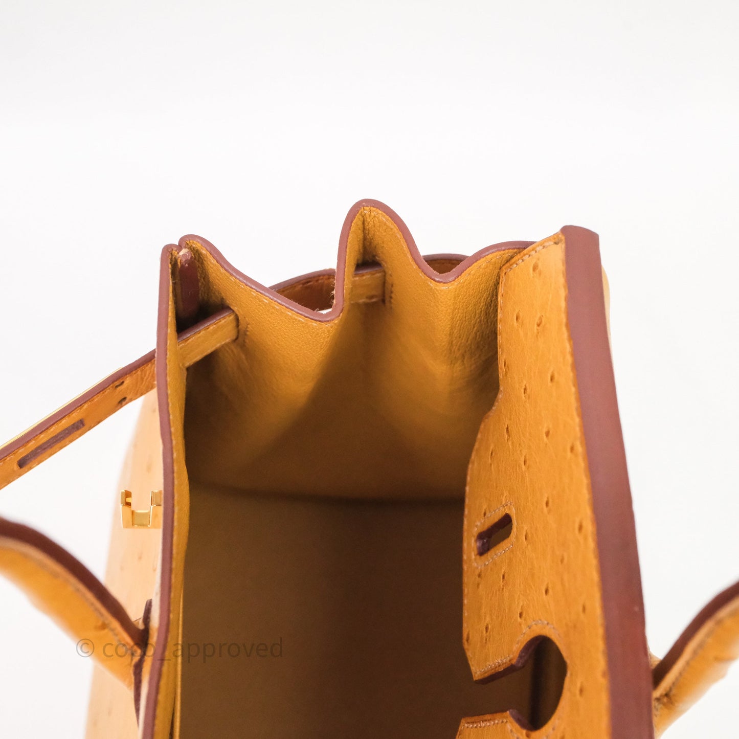 Hermès Birkin Retourne 30 Cognac 35 Ostrich Gold Hardware