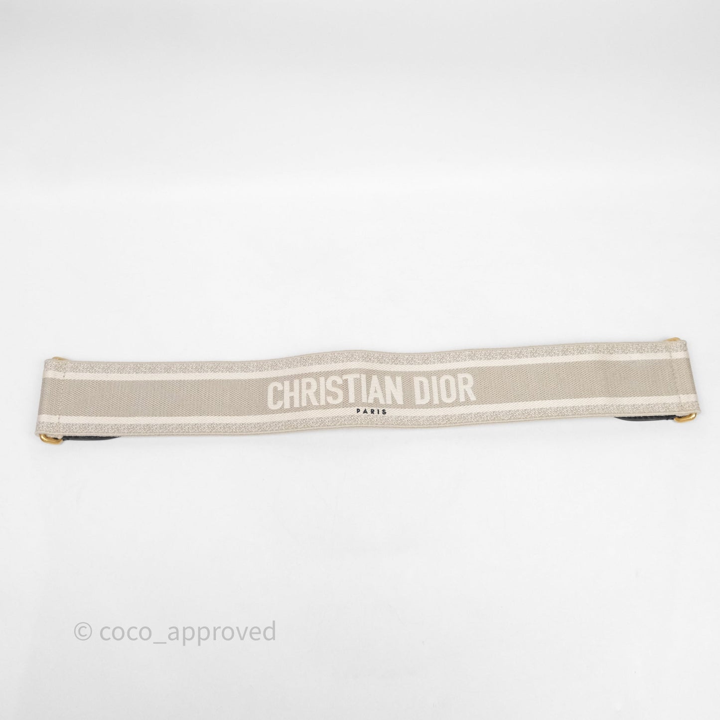 Dior CD Belt Embroidered Canvas Light Beige Size 85