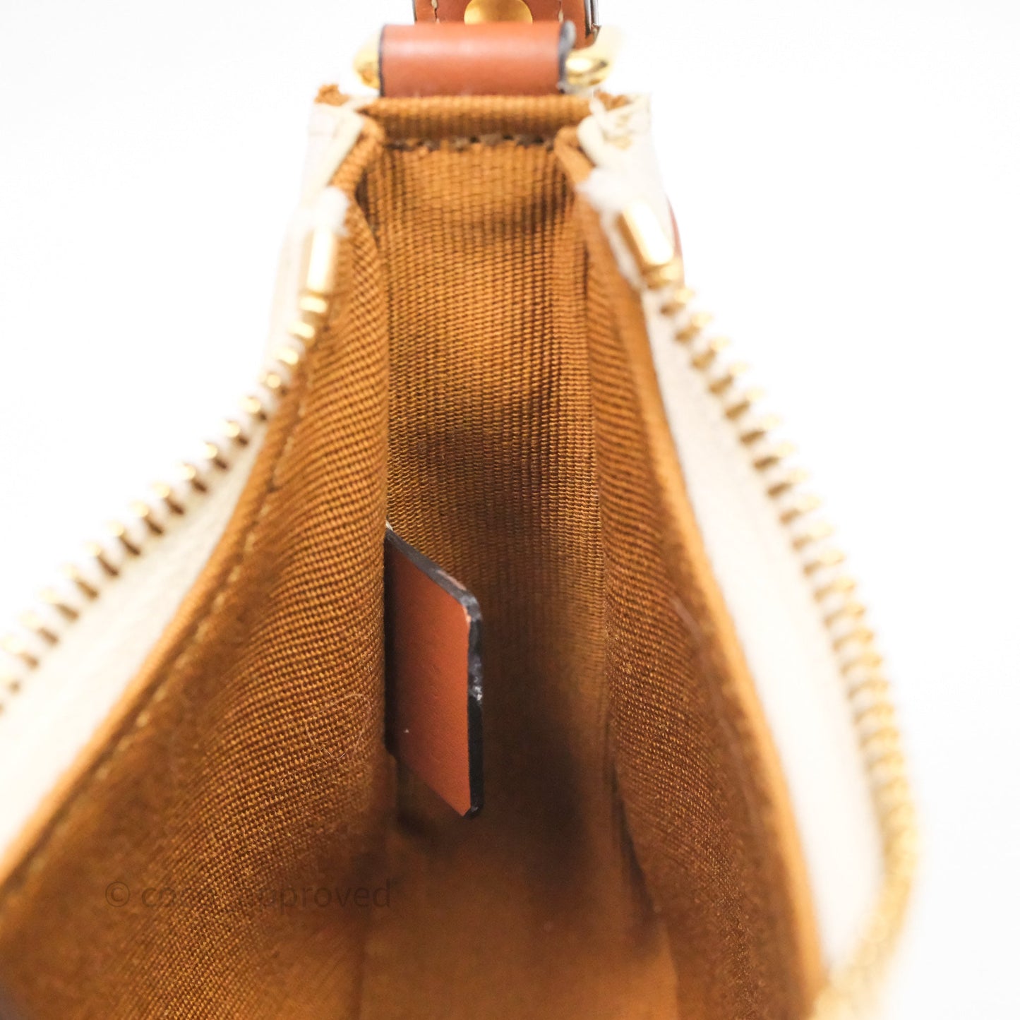 Celine Mini Ava Bag In Triomphe Canvas Calfskin White