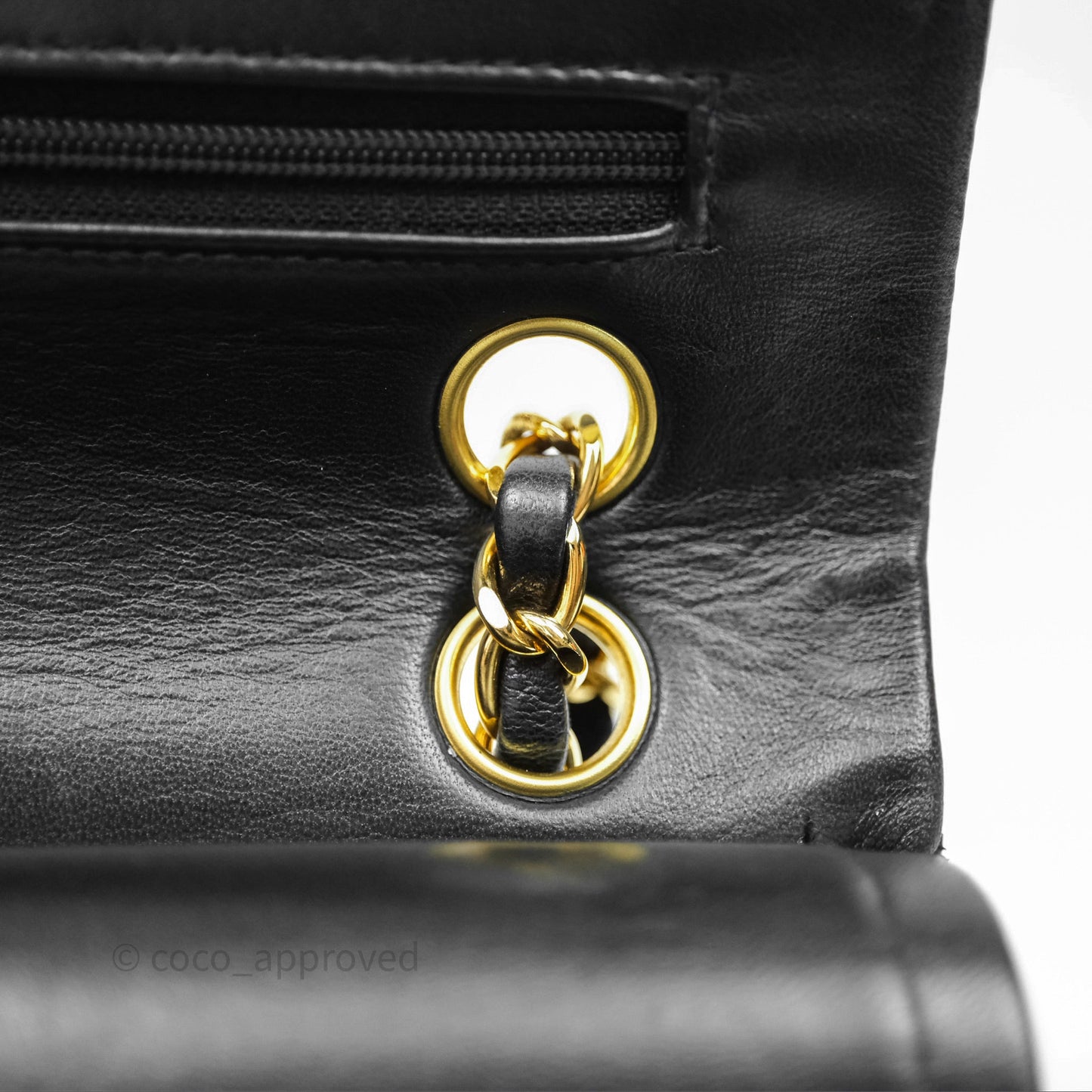 Chanel Vintage Lambskin Small Double Flap Bag Black Gold Hardware