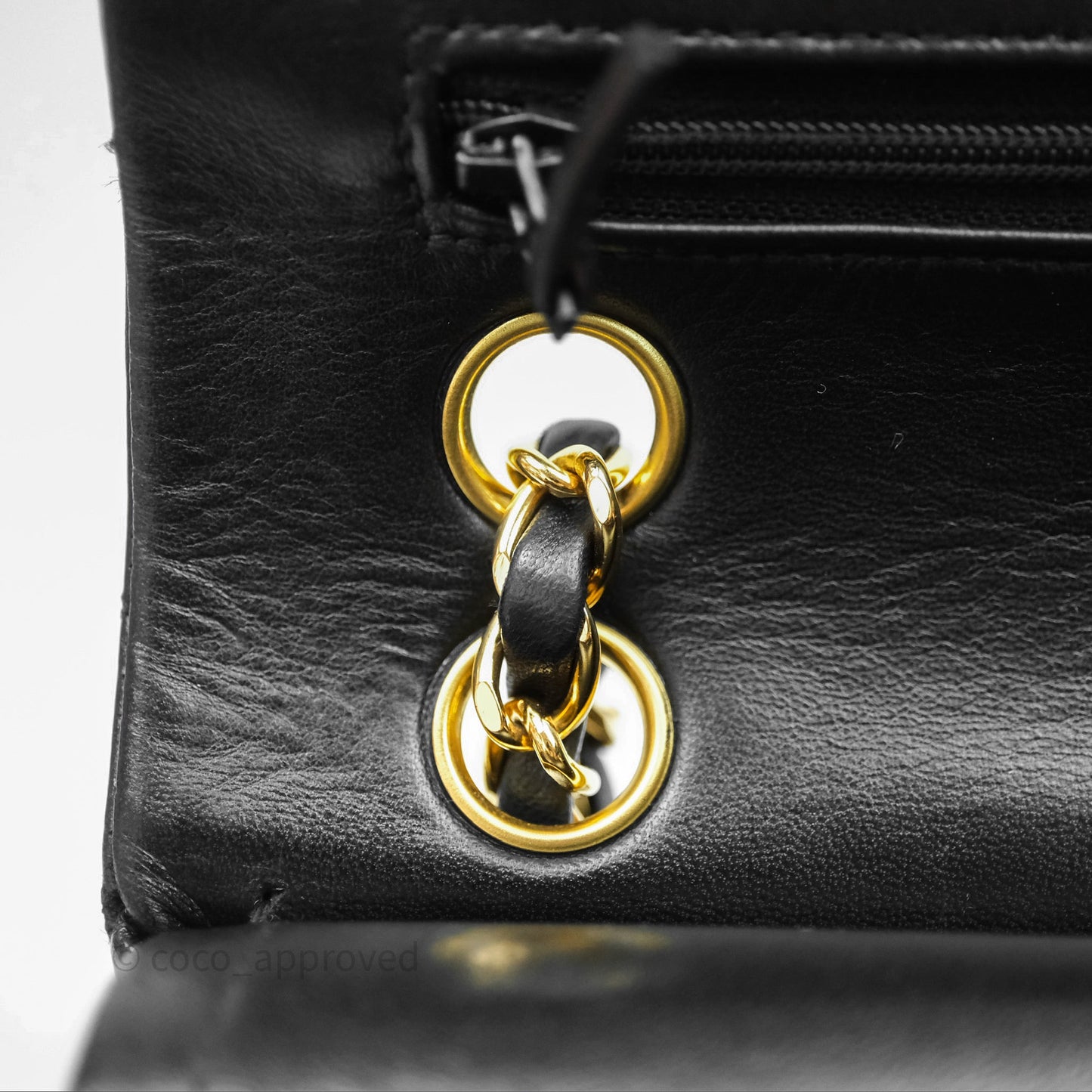 Chanel Vintage Lambskin Small Double Flap Bag Black Gold Hardware
