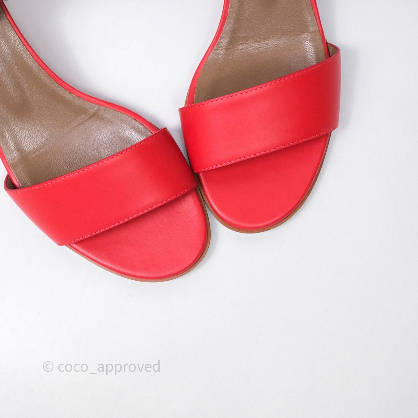 Hermes Manege Ankle Wrap Sandals Red Size 36