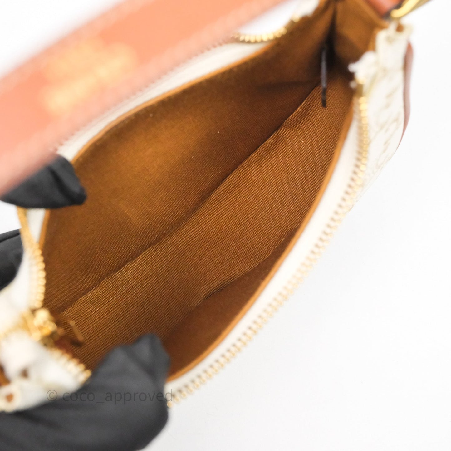 Celine Mini Ava Bag In Triomphe Canvas Calfskin White