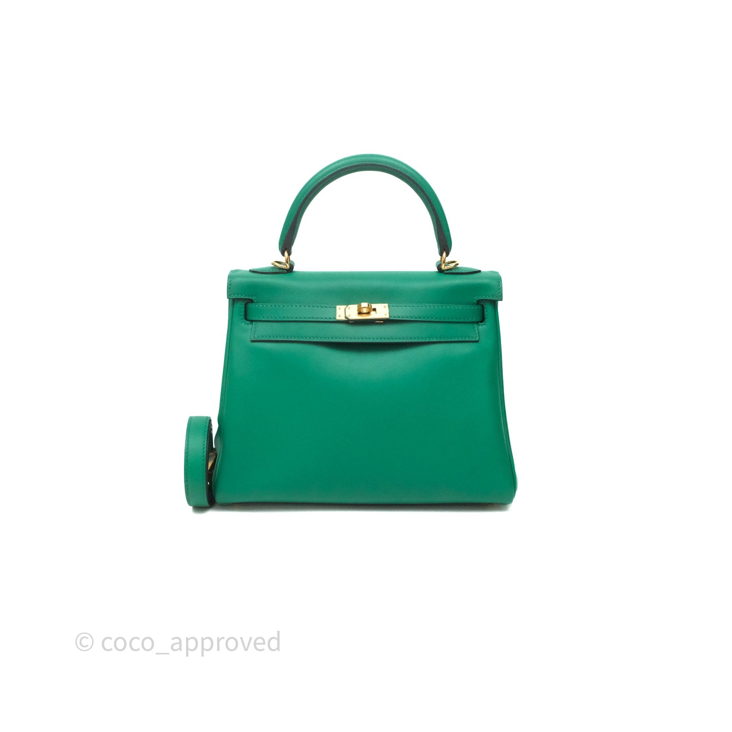 Hermès Kelly 25 Vert Vertigo U4 Swift Gold Hardware