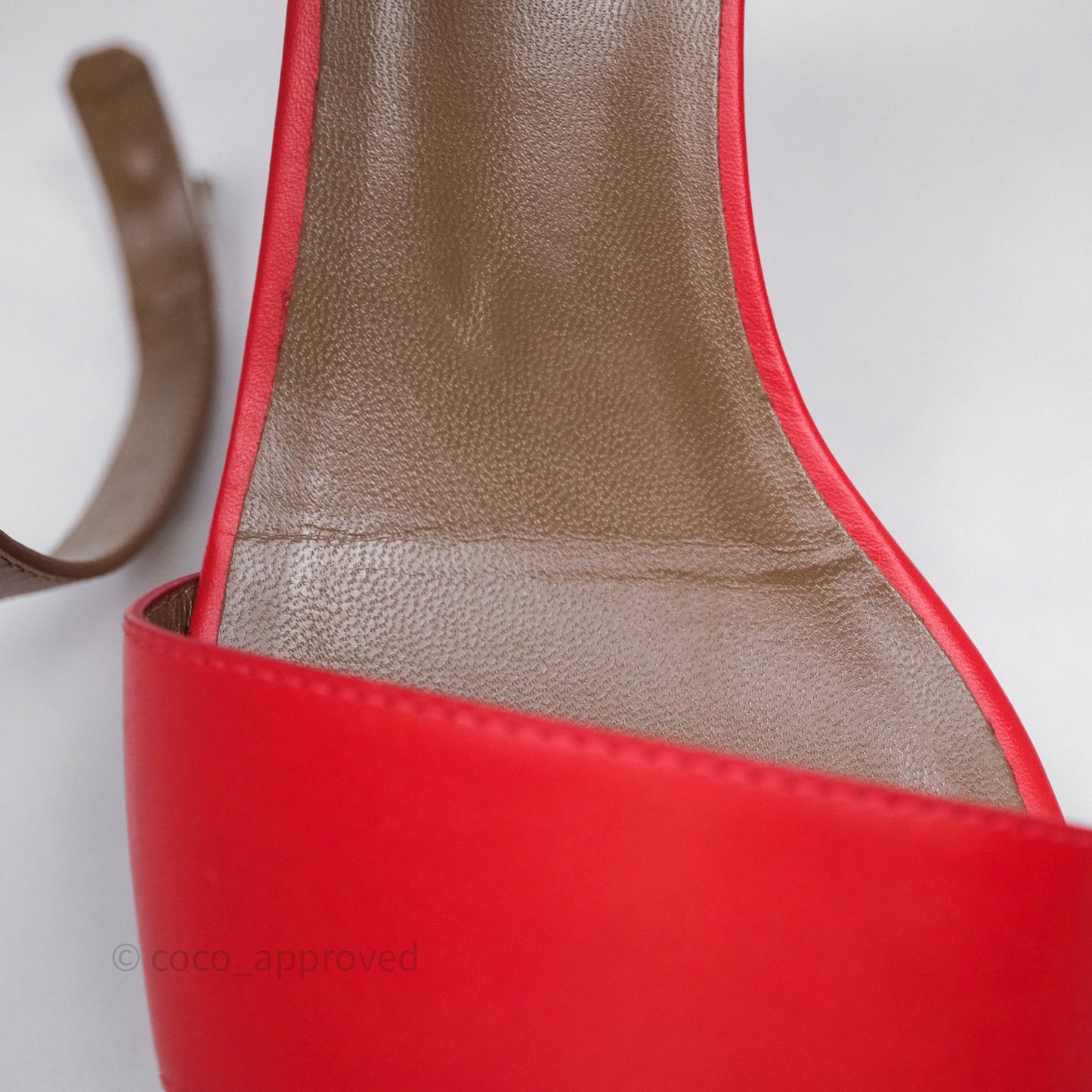 Hermes Manege Ankle Wrap Sandals Red Size 36