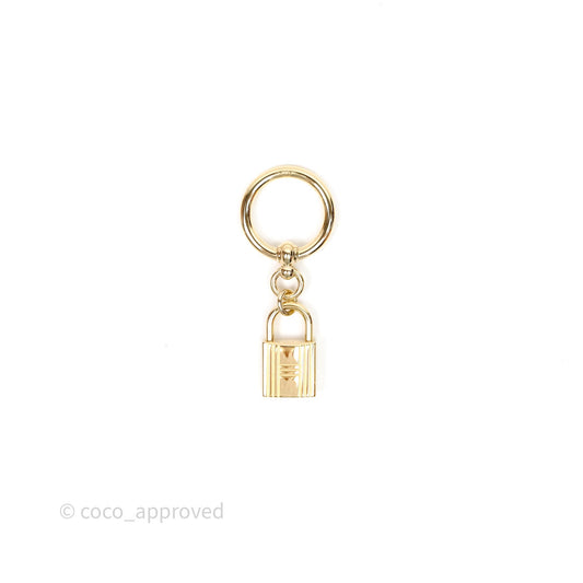 Hermes Loop Charms Cadenas Scarf Ring Gold Tone