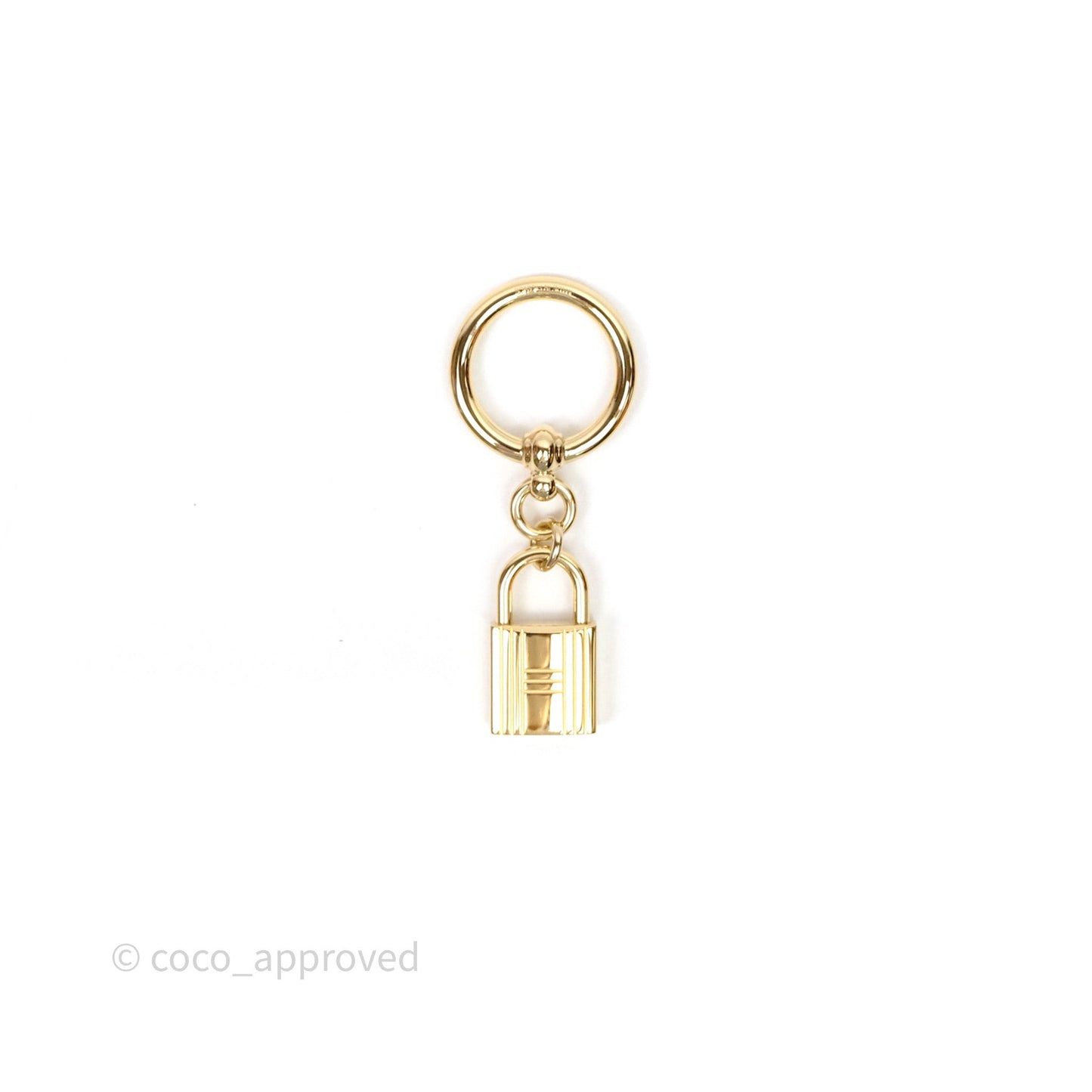 Hermes Loop Charms Cadenas Scarf Ring Gold Tone