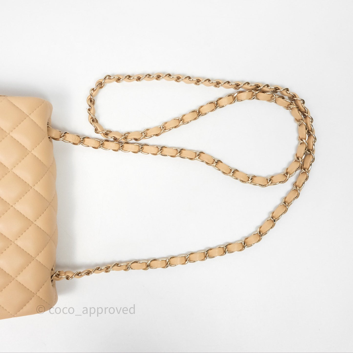 Chanel Mini Rectangular Quilted Beige Lambskin Gold Hardware
