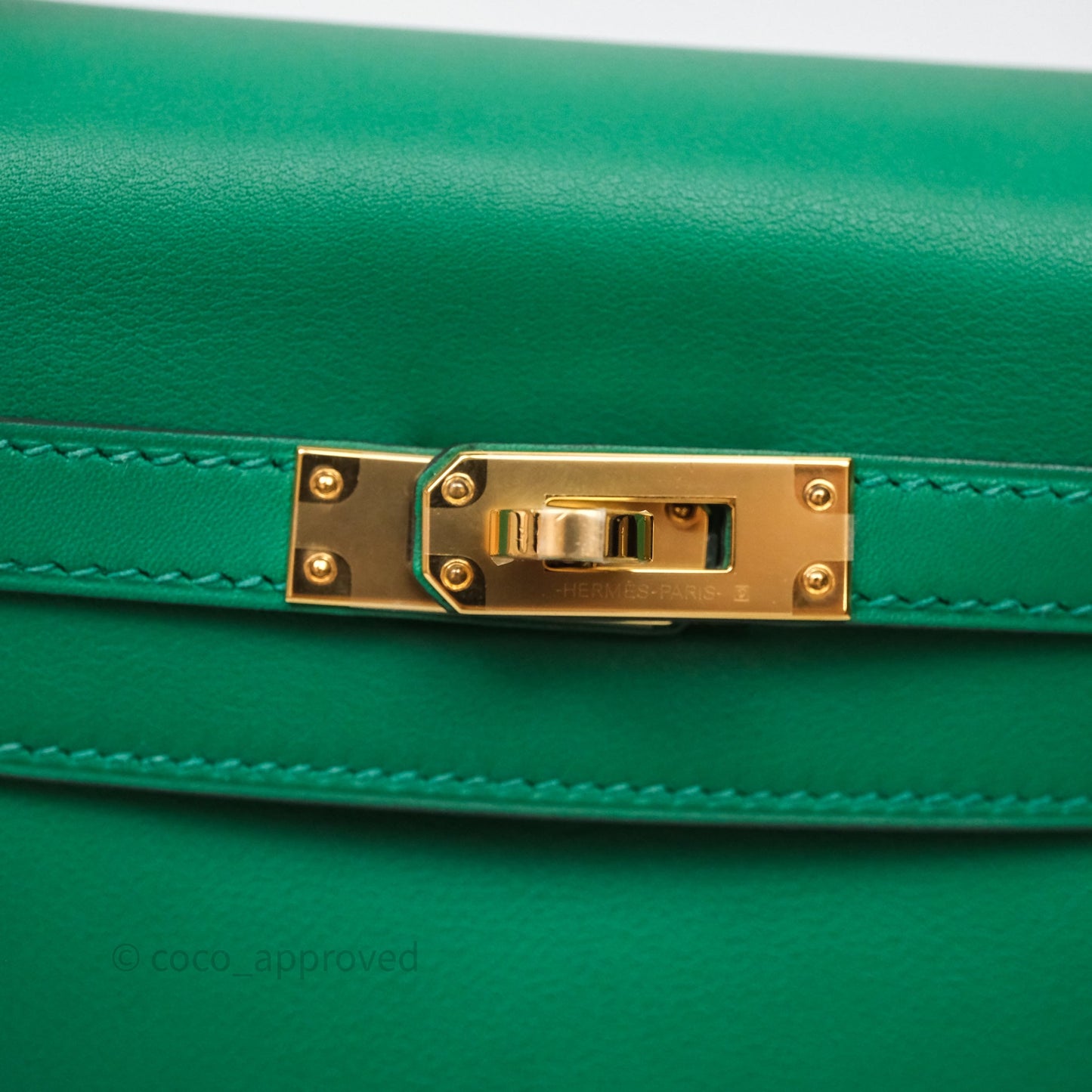 Hermès Kelly 25 Vert Vertigo U4 Swift Gold Hardware