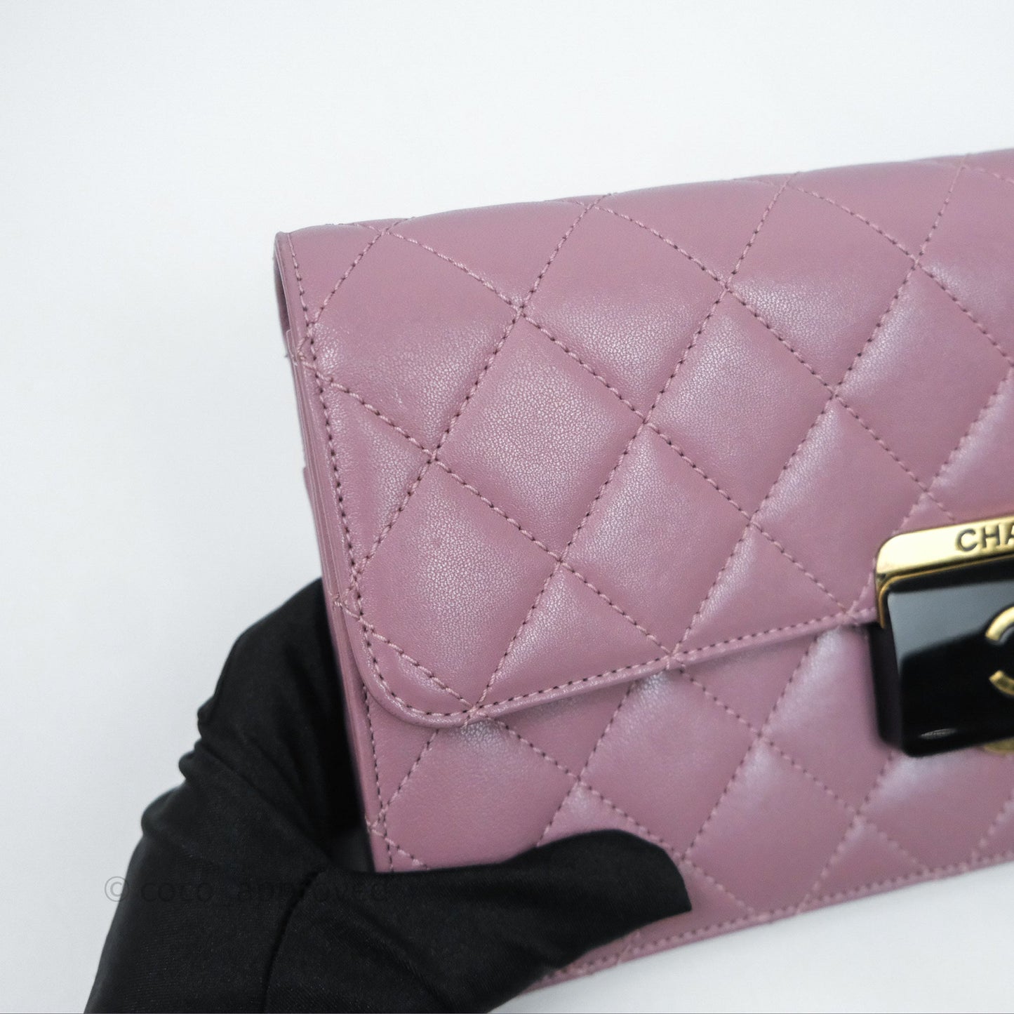 Chanel Beauty Lock Flap Bag Purple Aged Gold Hardware