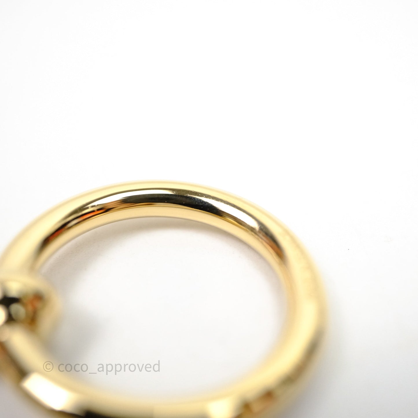 Hermes Loop Charms Cadenas Scarf Ring Gold Tone