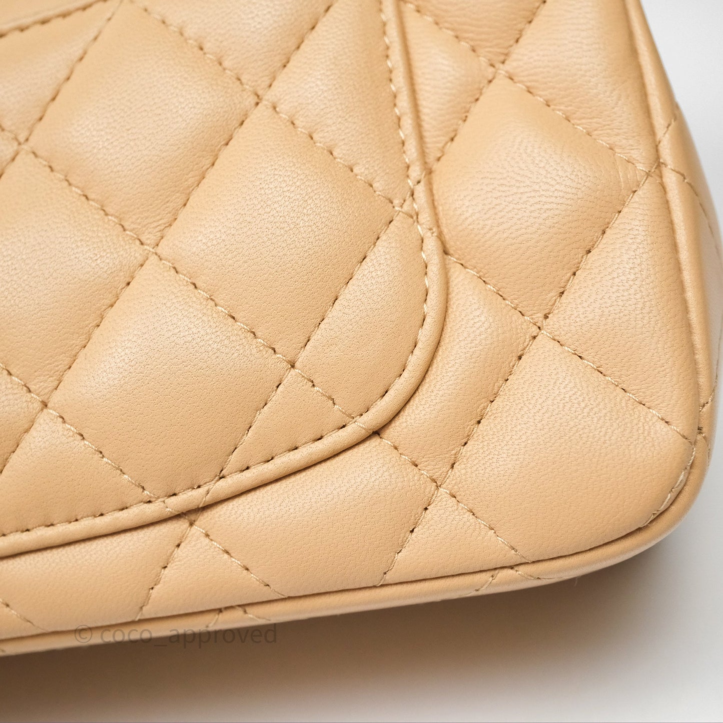 Chanel Mini Rectangular Quilted Beige Lambskin Gold Hardware