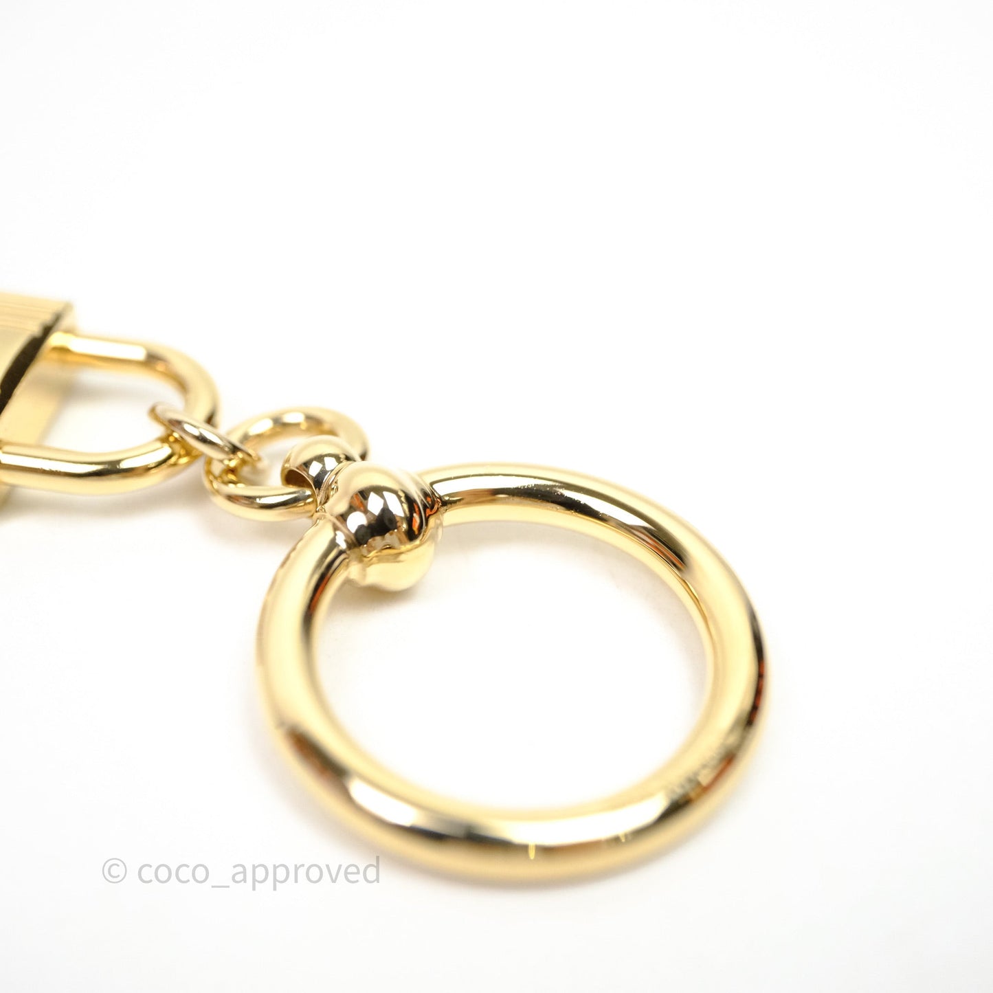 Hermes Loop Charms Cadenas Scarf Ring Gold Tone