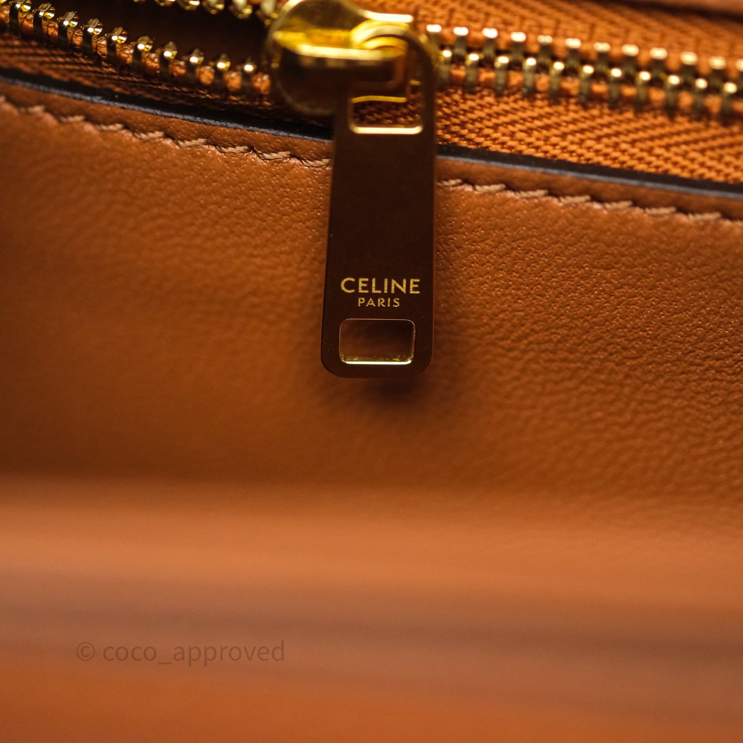 Celine Teen Triomphe Bag Tan Natural Calfskin Gold Hardware