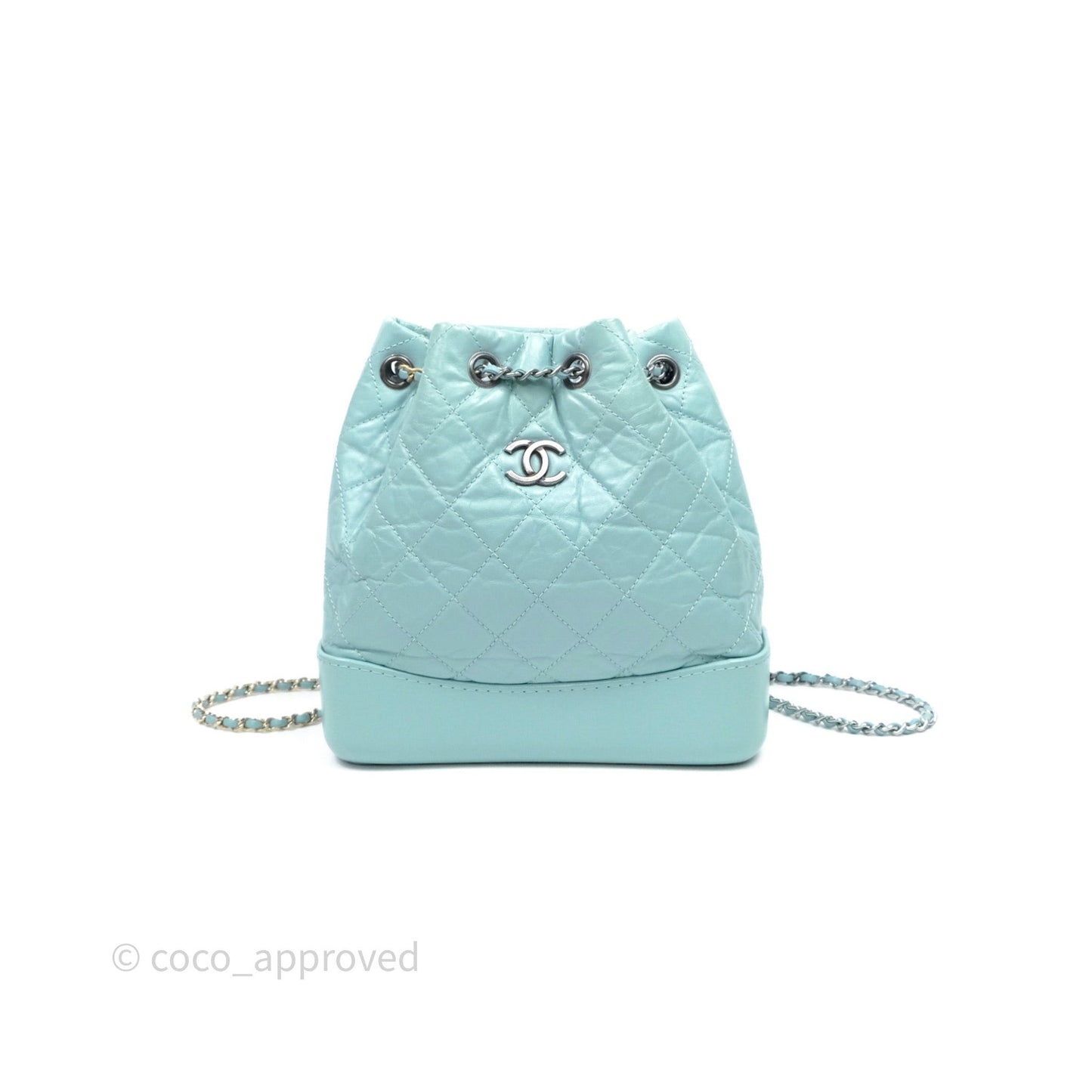 Chanel Small Gabrielle Backpack Tiffany Green Aged Calfskin