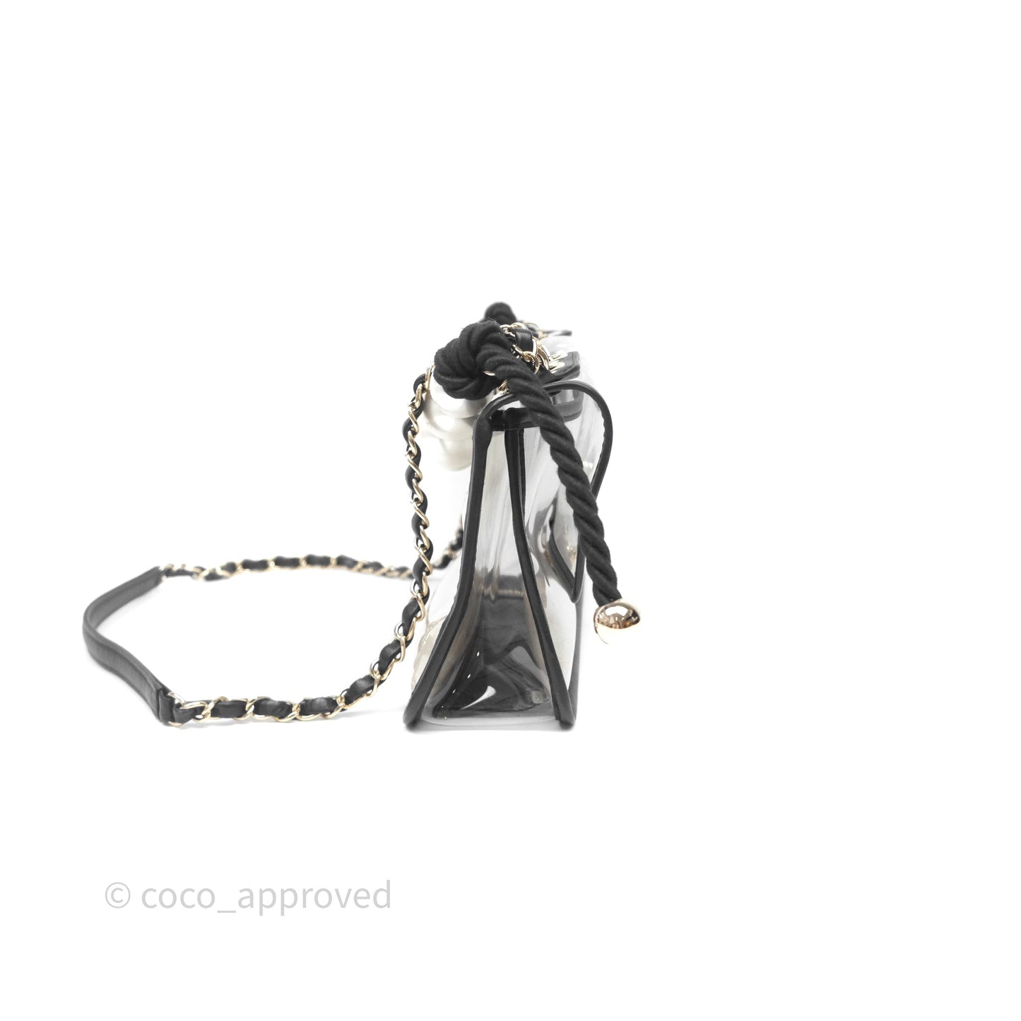 Chanel Medium Sand By The Sea PVC Flap Black Lambskin Gold Hardware
