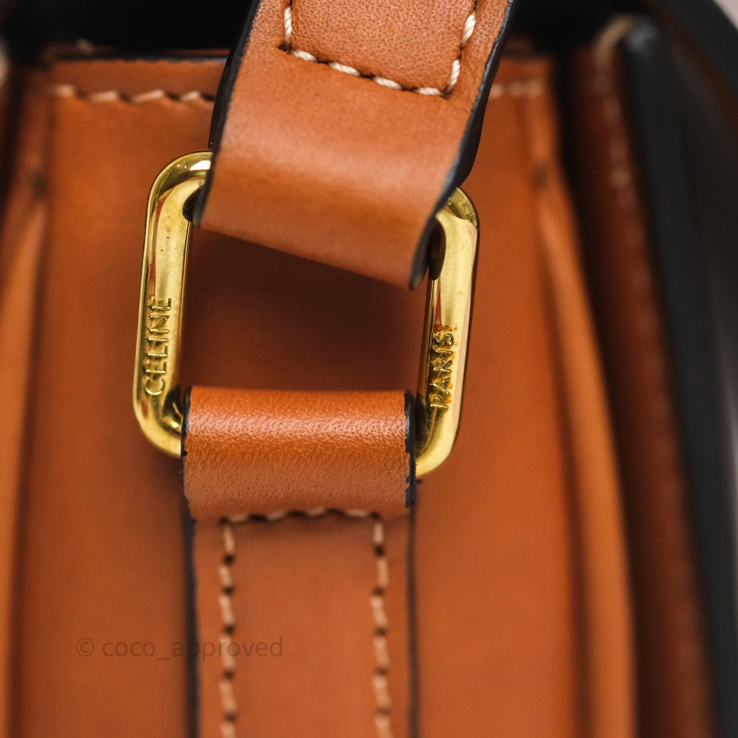 Celine Teen Triomphe Bag Tan Natural Calfskin Gold Hardware