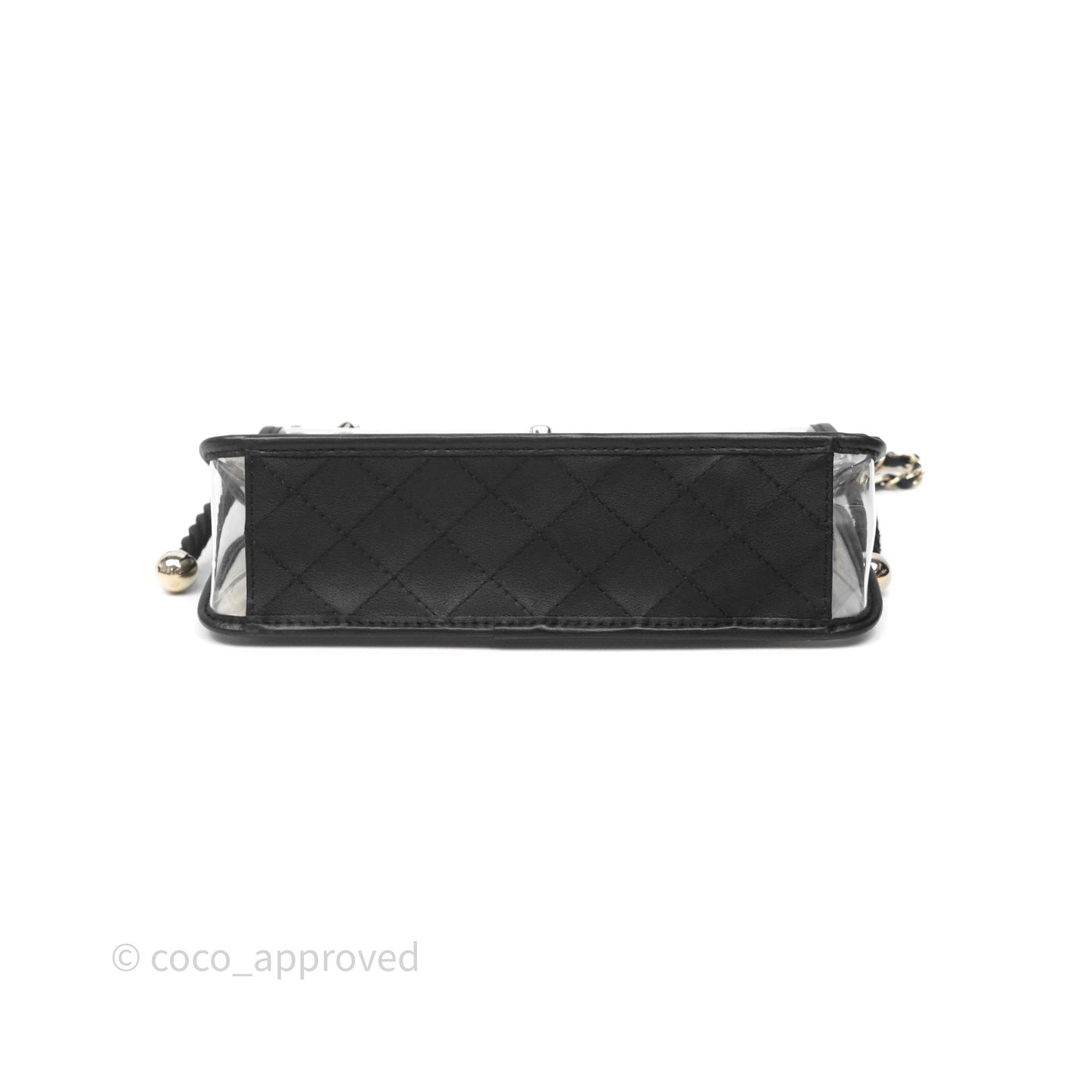 Chanel Medium Sand By The Sea PVC Flap Black Lambskin Gold Hardware