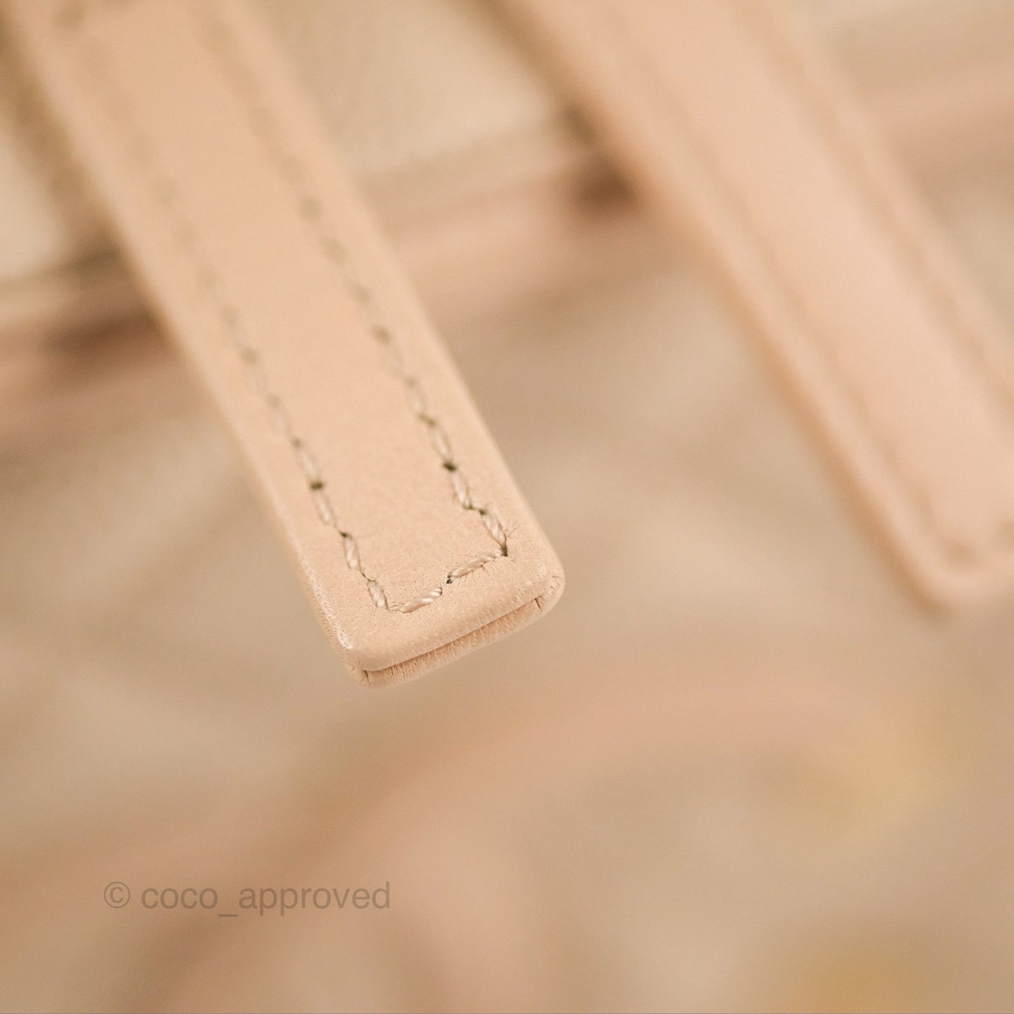 Chanel Quilted Medium CC Filigree Vanity Case Light Beige Caviar Gold Hardware