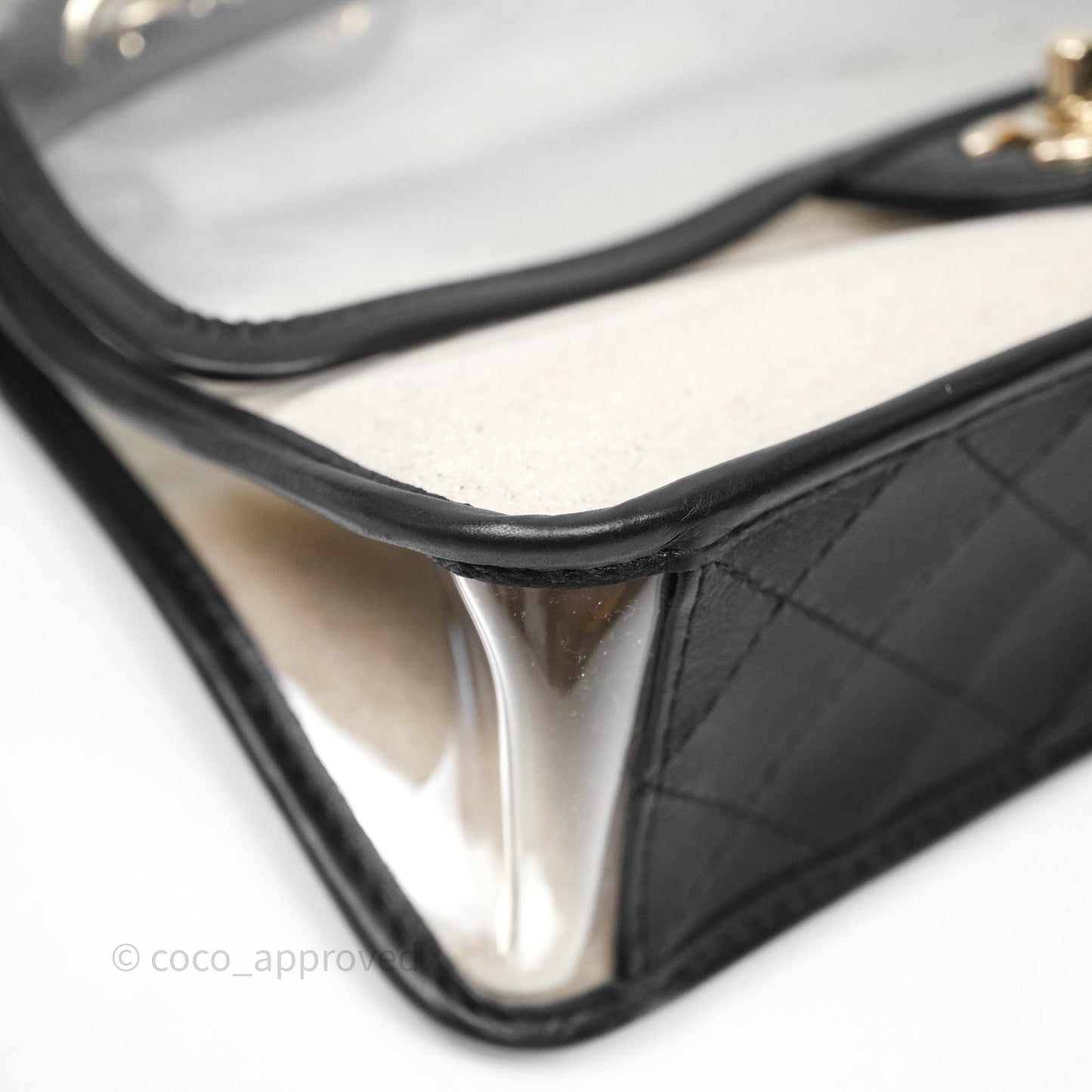 Chanel Medium Sand By The Sea PVC Flap Black Lambskin Gold Hardware