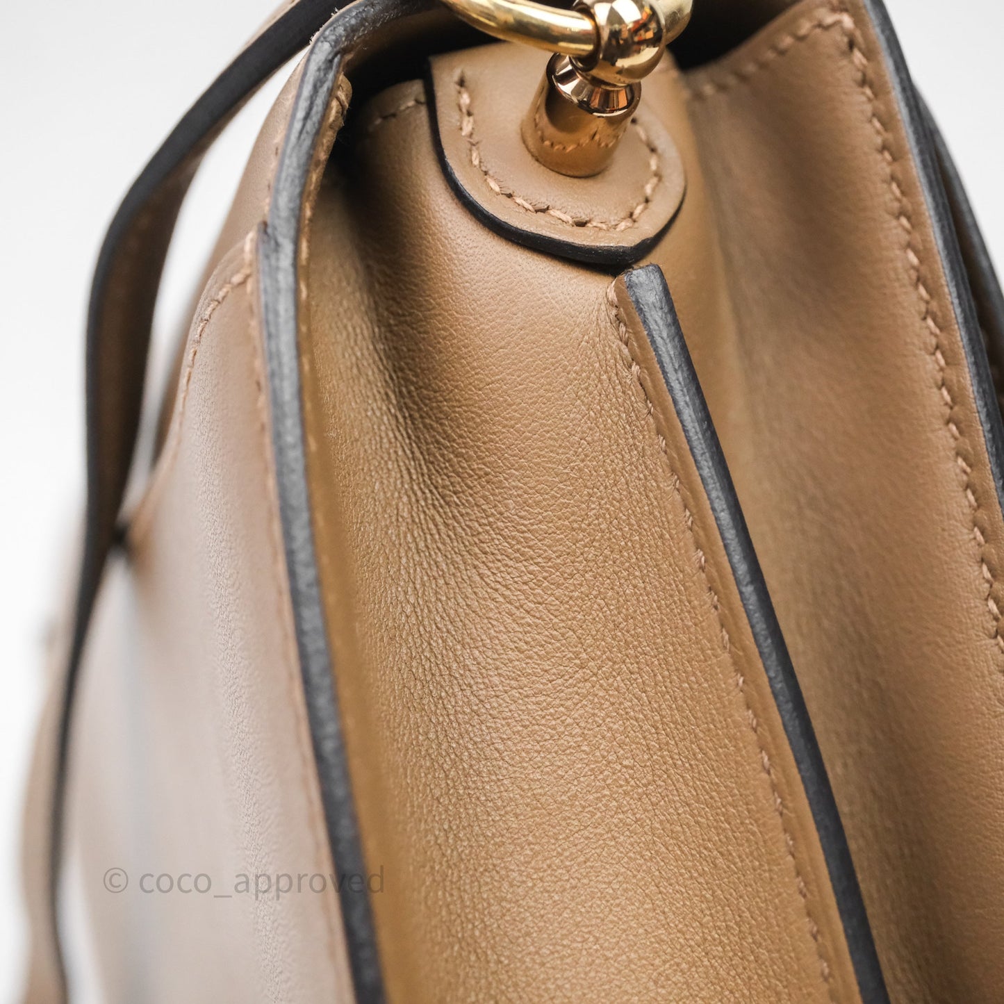 Hermès Roulis Mini Beige De Weimar D0 Veau Swift Gold Hardware