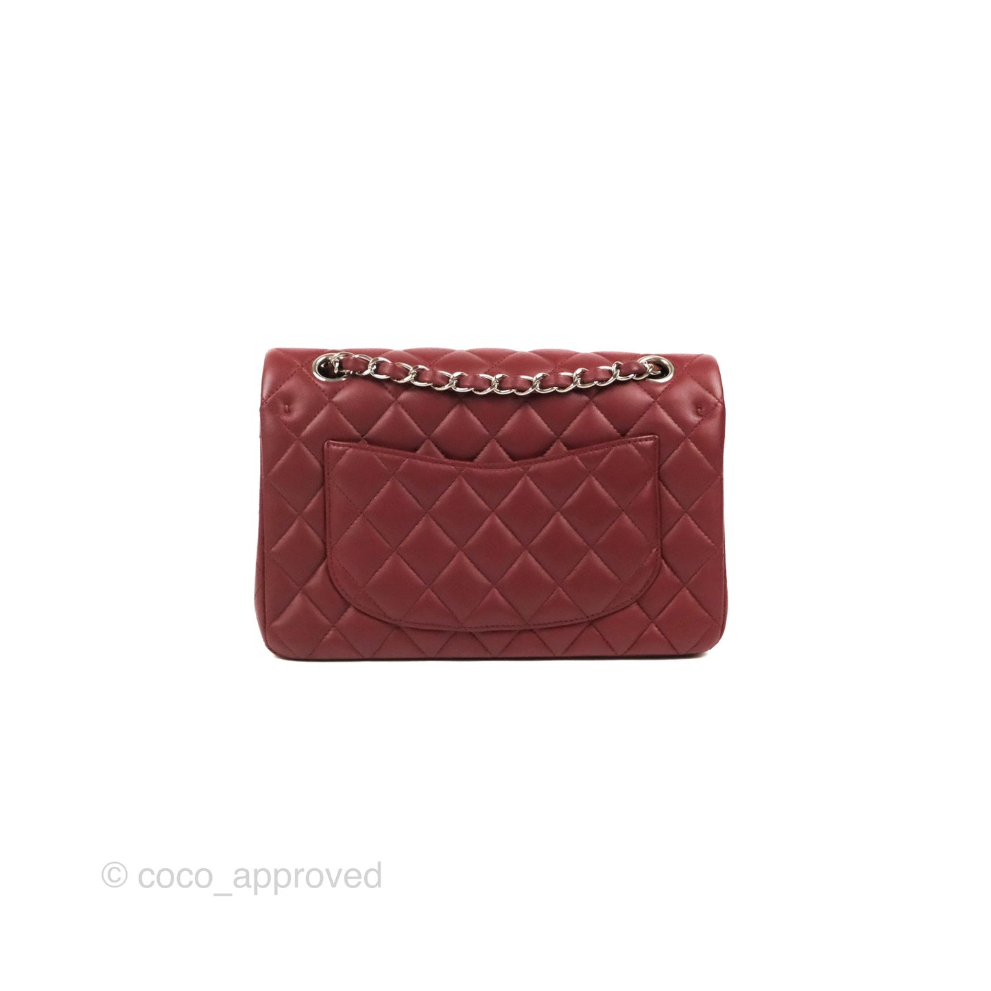 Chanel Small S/M Classic Flap Dark Red Lambskin Silver Hardware