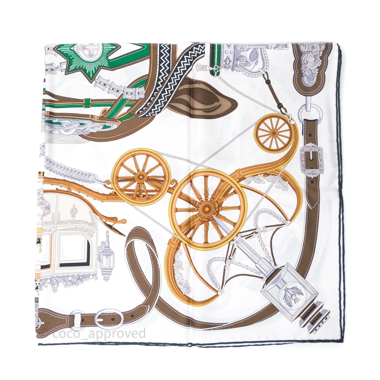 Hermes Stately Wheels Scarf 90