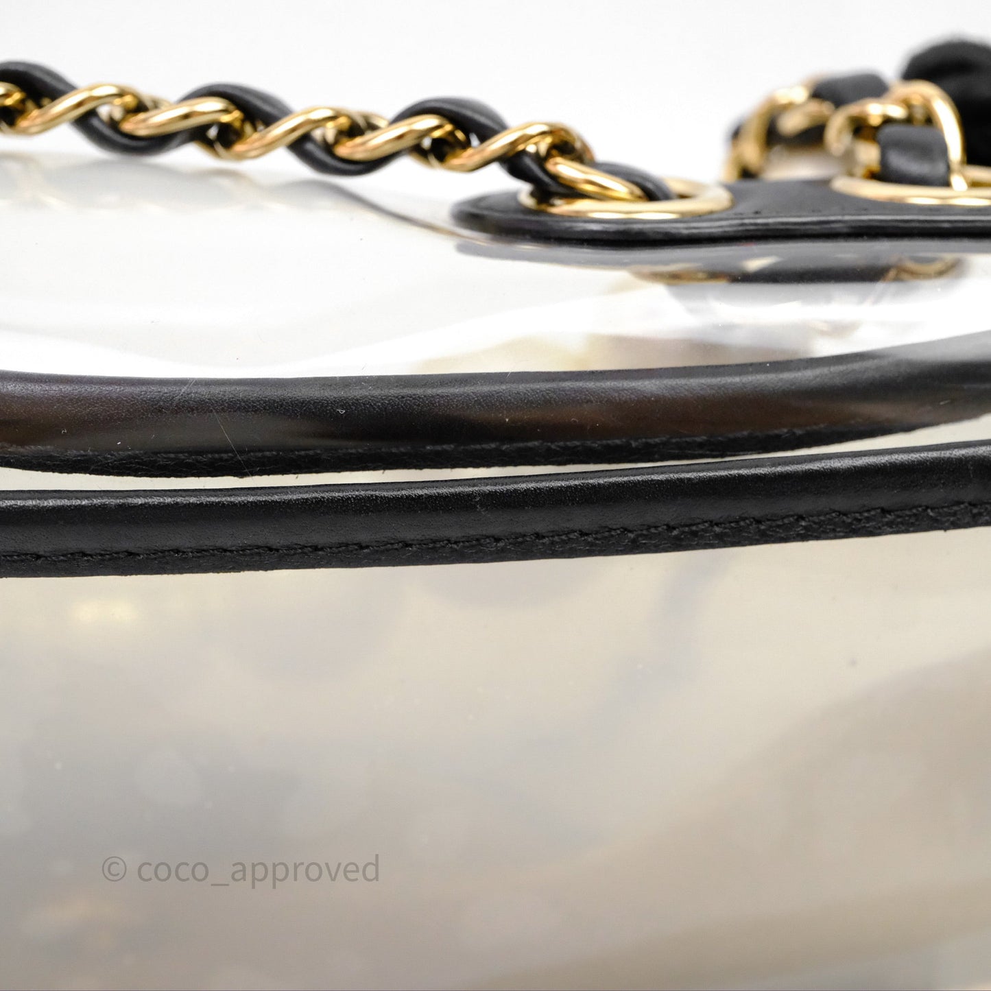 Chanel Medium Sand By The Sea PVC Flap Black Lambskin Gold Hardware