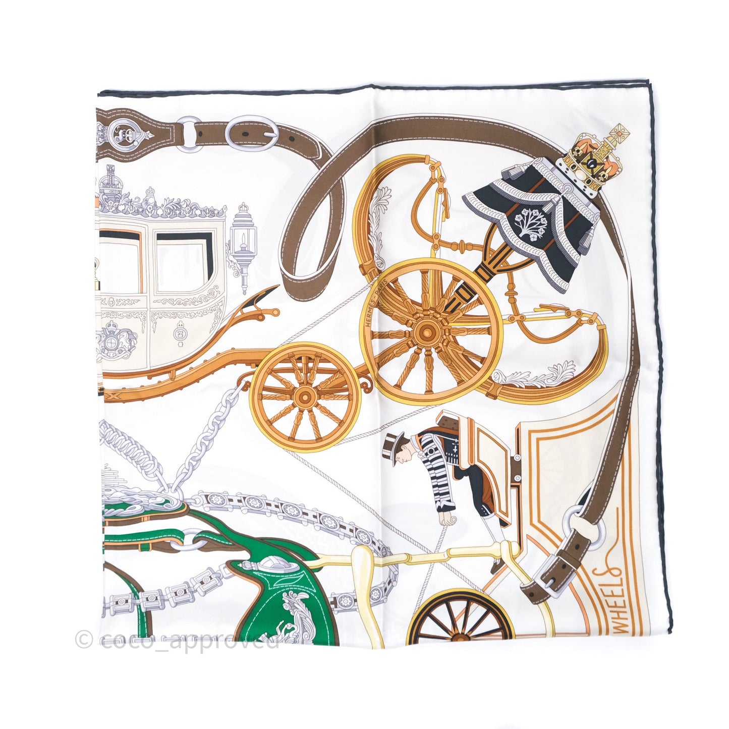 Hermes Stately Wheels Scarf 90