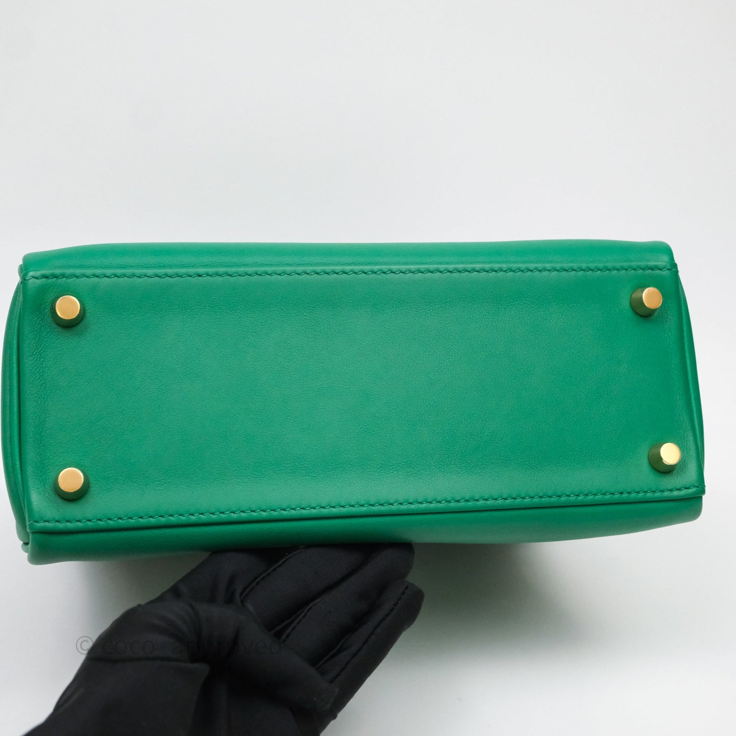 Hermès Kelly 25 Vert Vertigo U4 Swift Gold Hardware