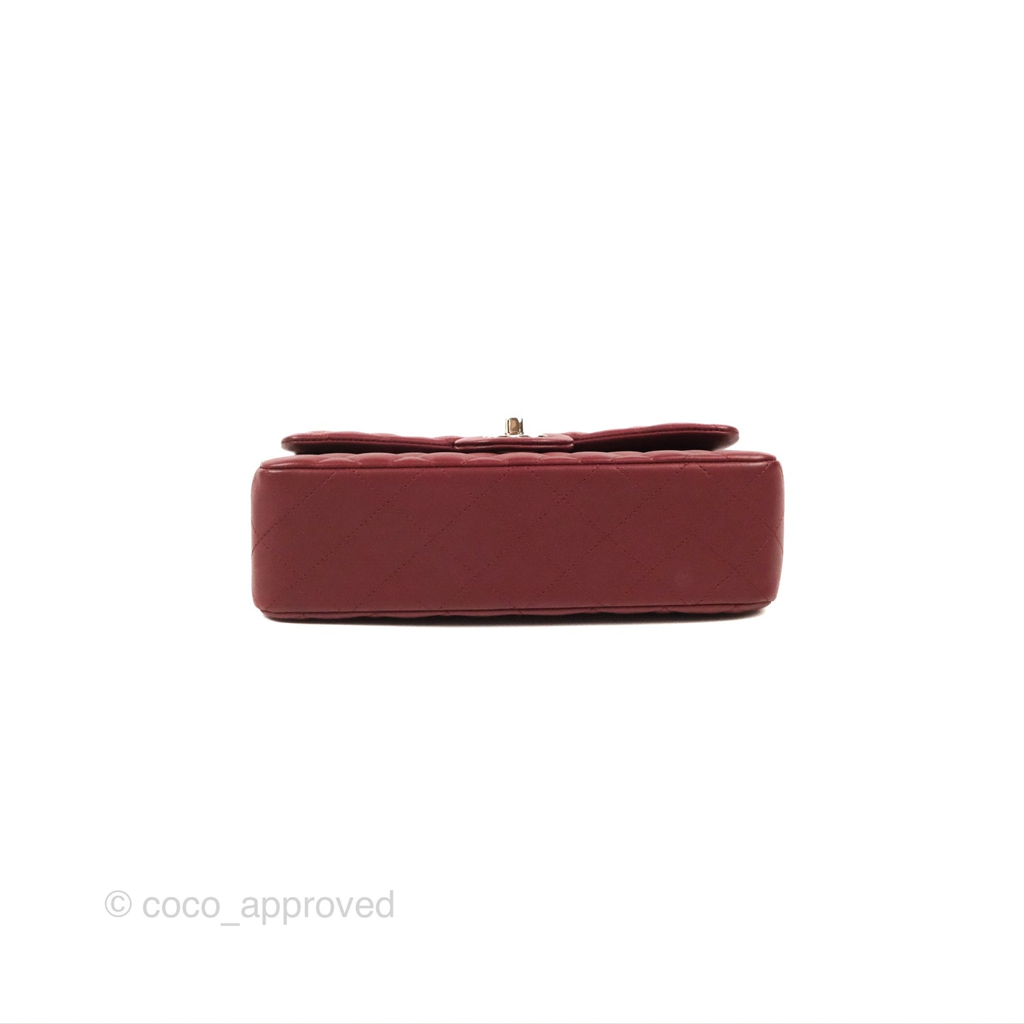 Chanel Small S/M Classic Flap Dark Red Lambskin Silver Hardware