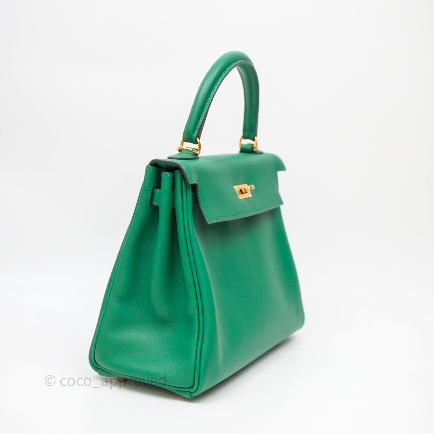 Hermès Kelly 25 Vert Vertigo U4 Swift Gold Hardware